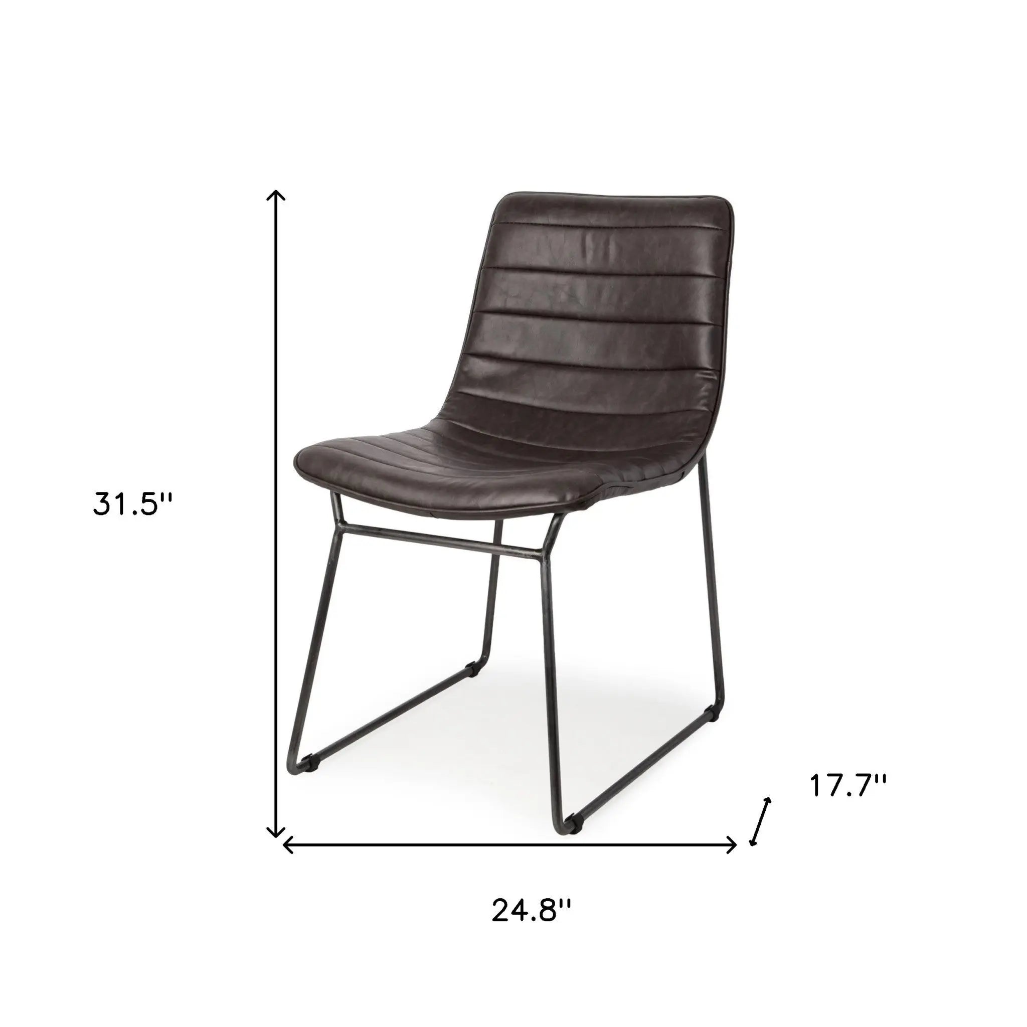 Set Of Two Black Upholstered Faux leather Side Chairs Homeroots Kitchen & Dining