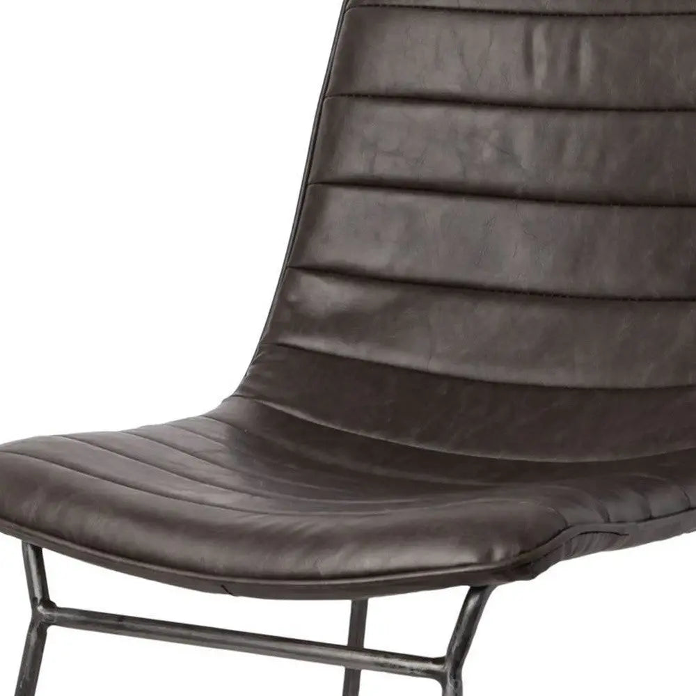 Set Of Two Black Upholstered Faux leather Side Chairs Homeroots Kitchen & Dining
