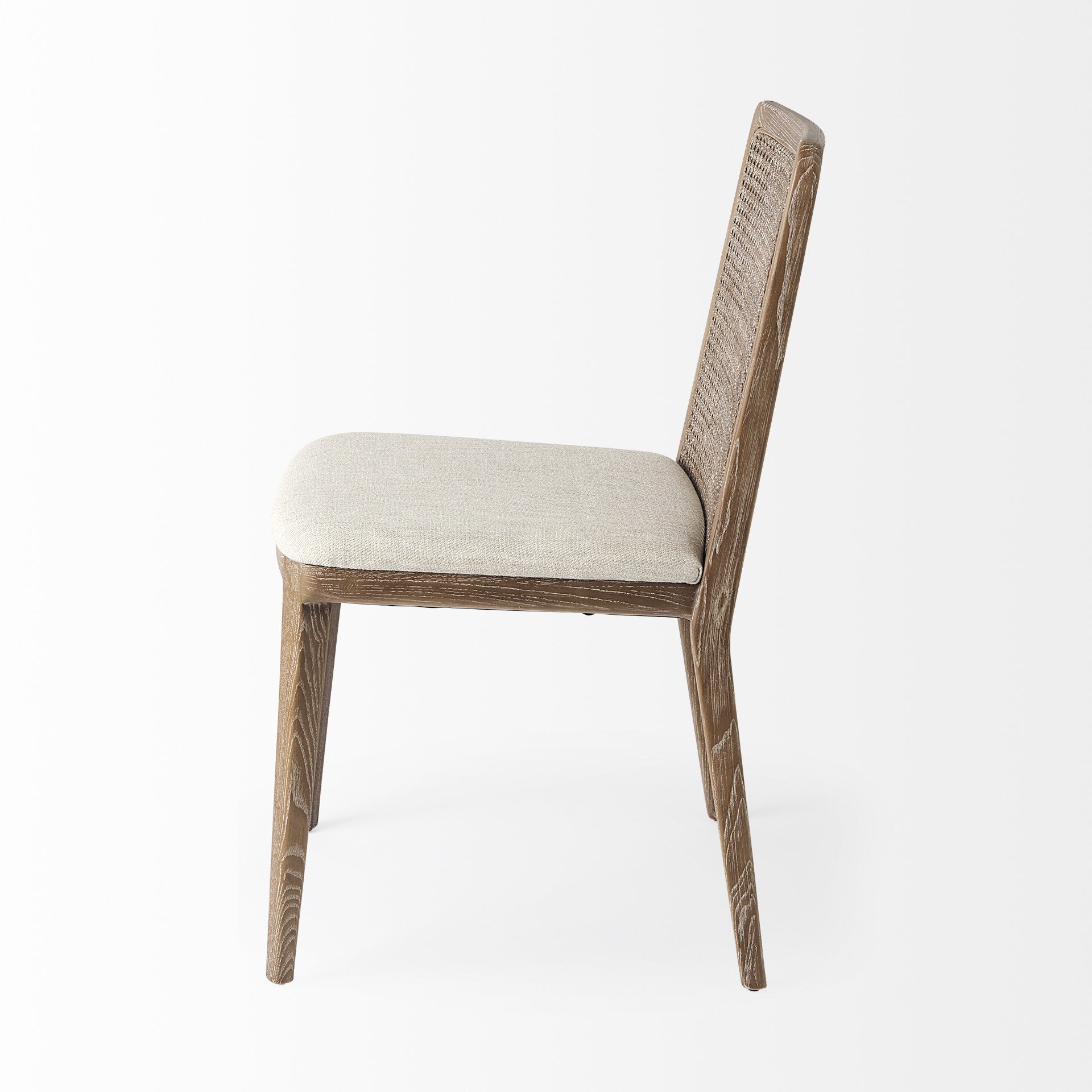 Set Of Two Cream And Brown Upholstered Fabric Cross Back Side Chairs Homeroots Kitchen & Dining