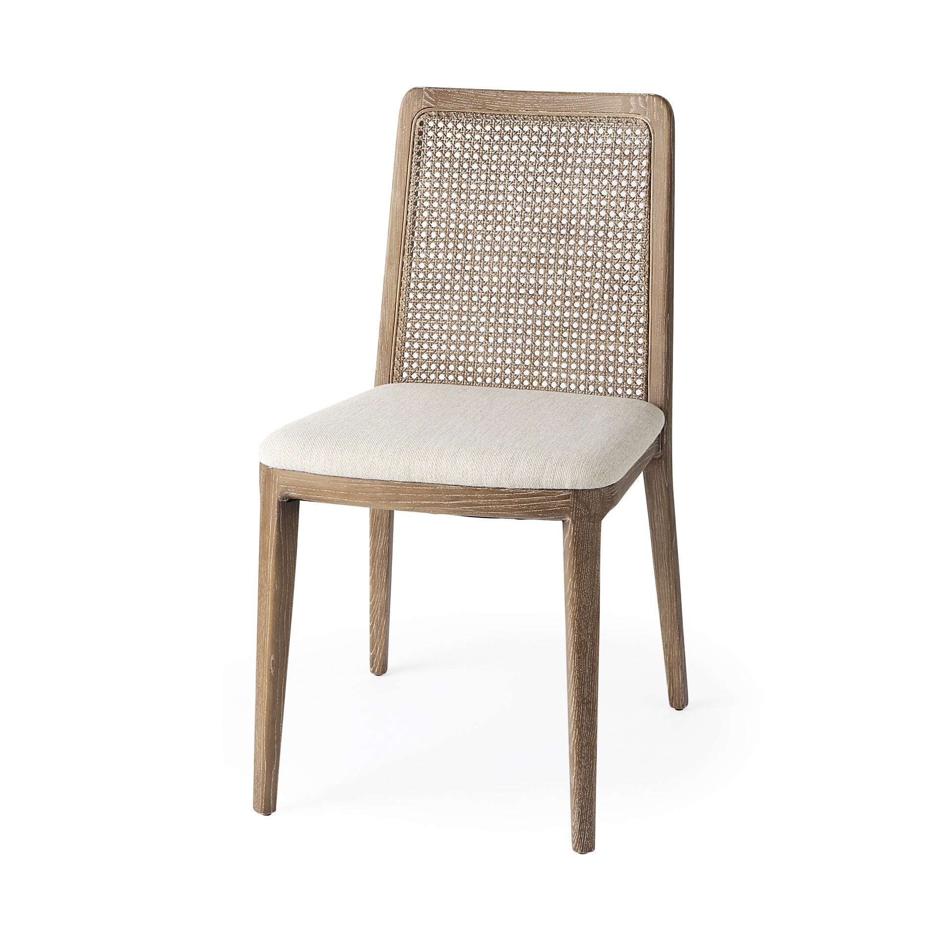 Set Of Two Cream And Brown Upholstered Fabric Cross Back Side Chairs Homeroots Kitchen & Dining