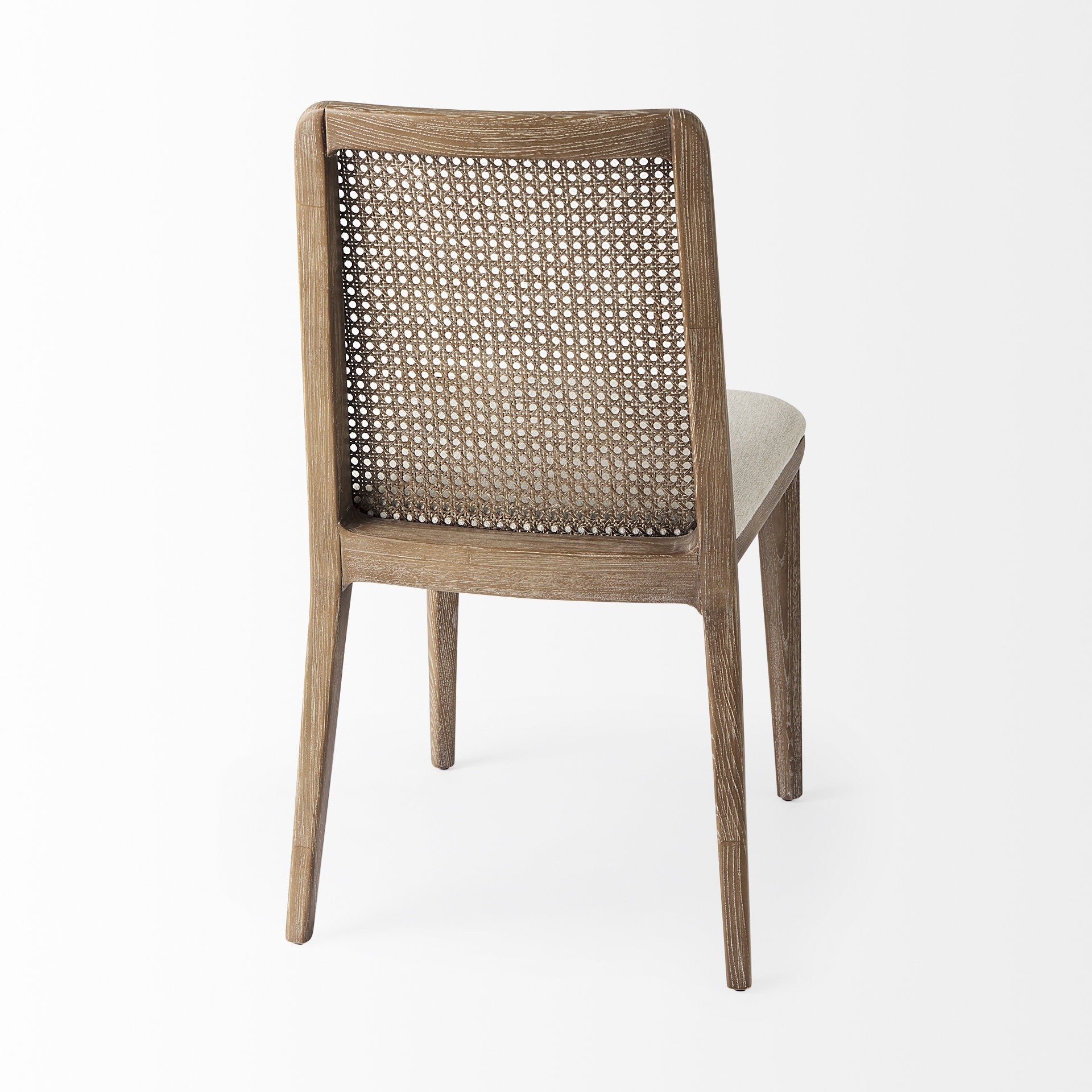 Set Of Two Cream And Brown Upholstered Fabric Cross Back Side Chairs Homeroots Kitchen & Dining