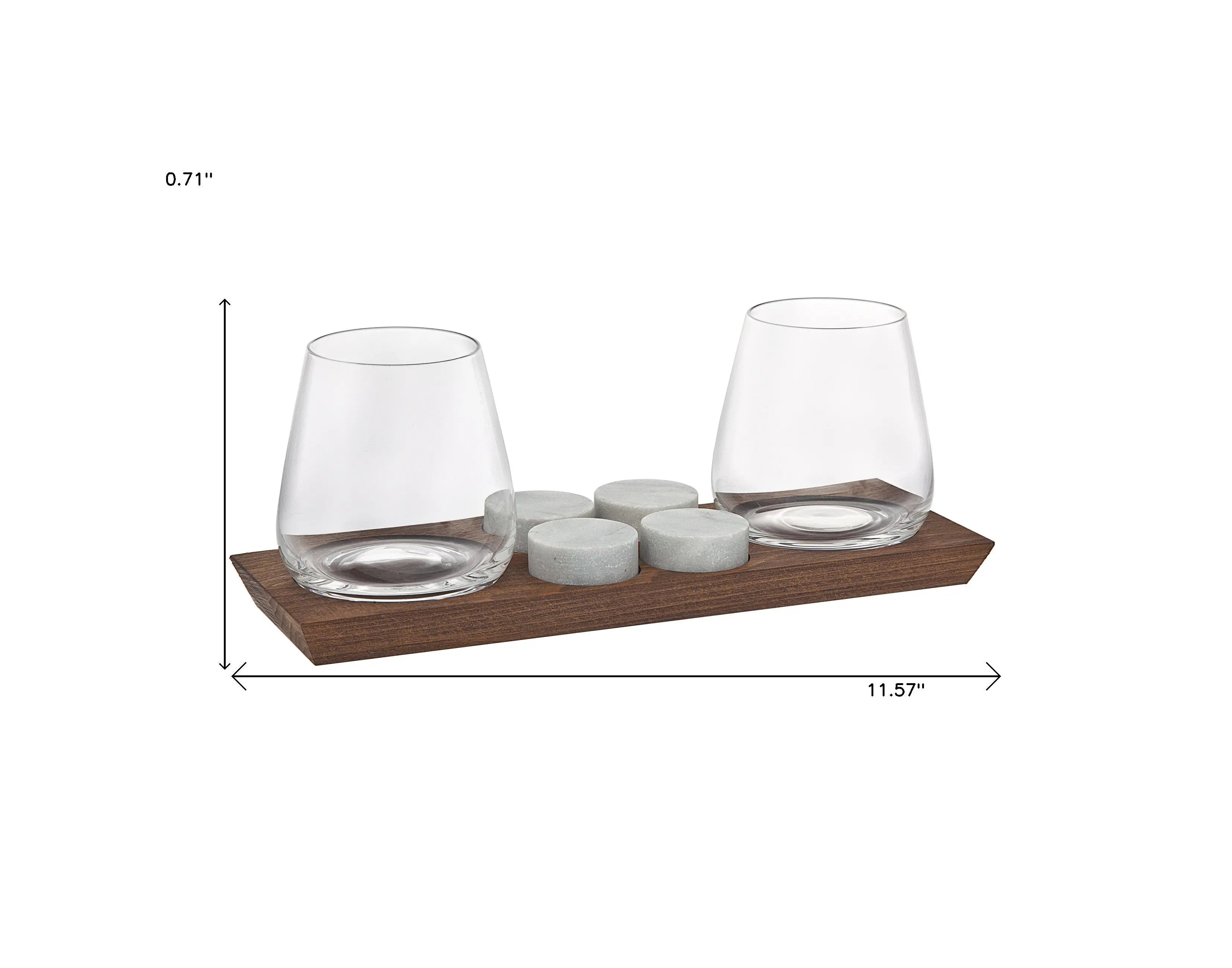 Set Of Two Lead Free Crystal Narrowing Shape Stemless Decanter Homeroots Kitchen & Dining