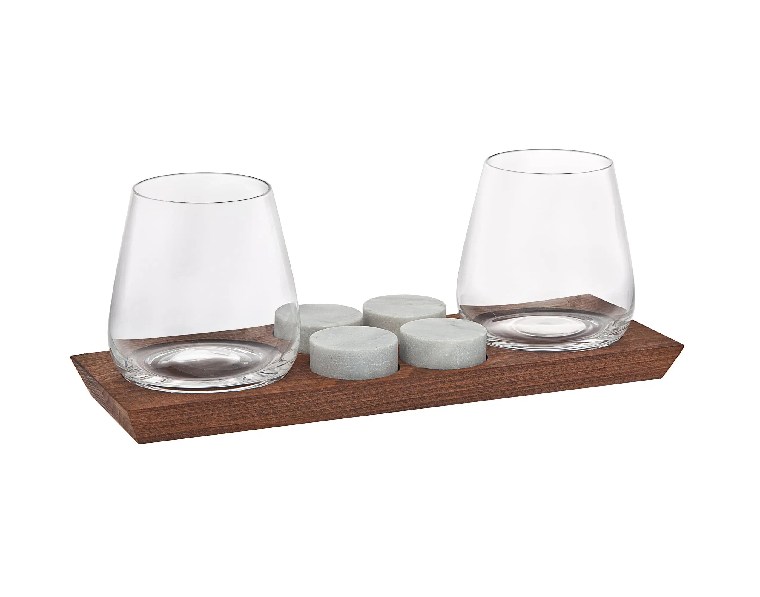Set Of Two Lead Free Crystal Narrowing Shape Stemless Decanter Homeroots Kitchen & Dining
