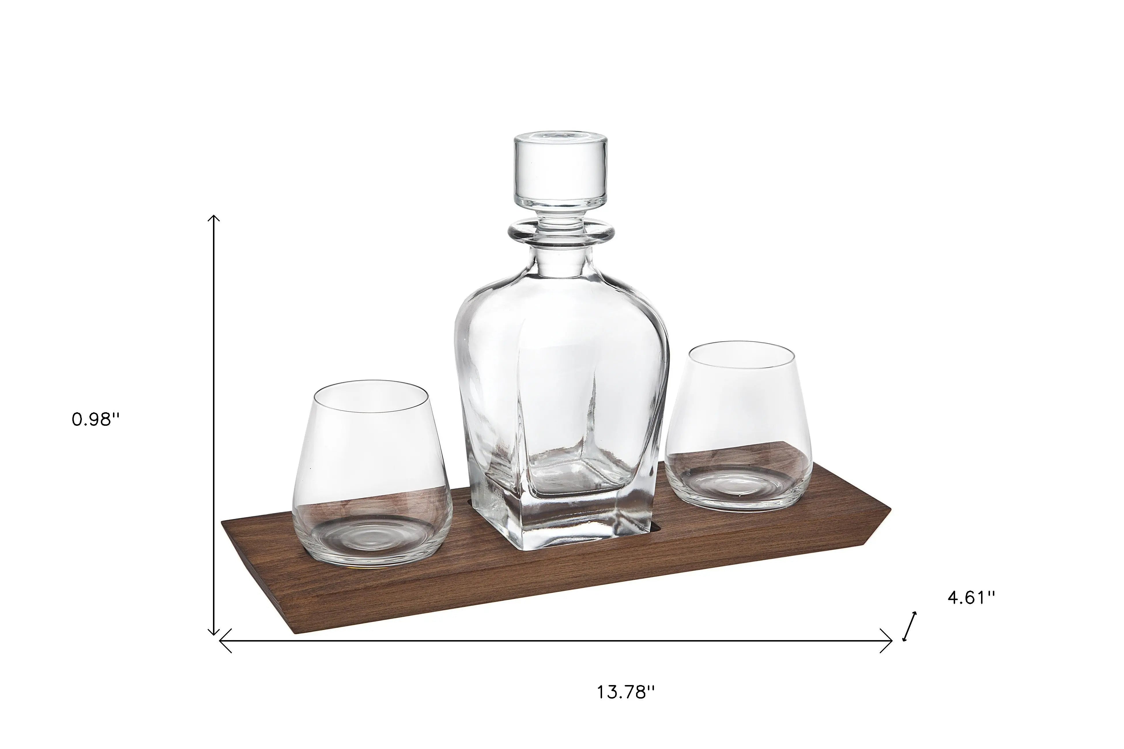 Set Of Two Lead Free Crystal Narrowing Shape Stemless Whiskey Glass Homeroots Kitchen & Dining