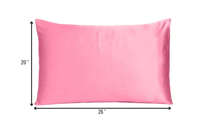Set Of Two Pink Rose Dreamy Silky Satin Standard Pillowcases Homeroots Bed & Bath