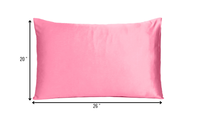 Set Of Two Pink Rose Dreamy Silky Satin Standard Pillowcases Homeroots Bed & Bath