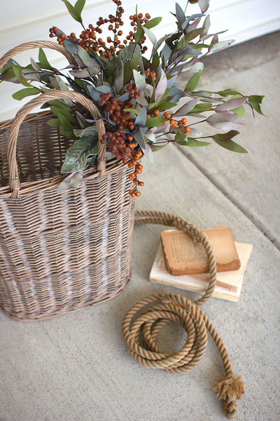 Set Of Two Tall Oval Wicker Baskets Kalalou