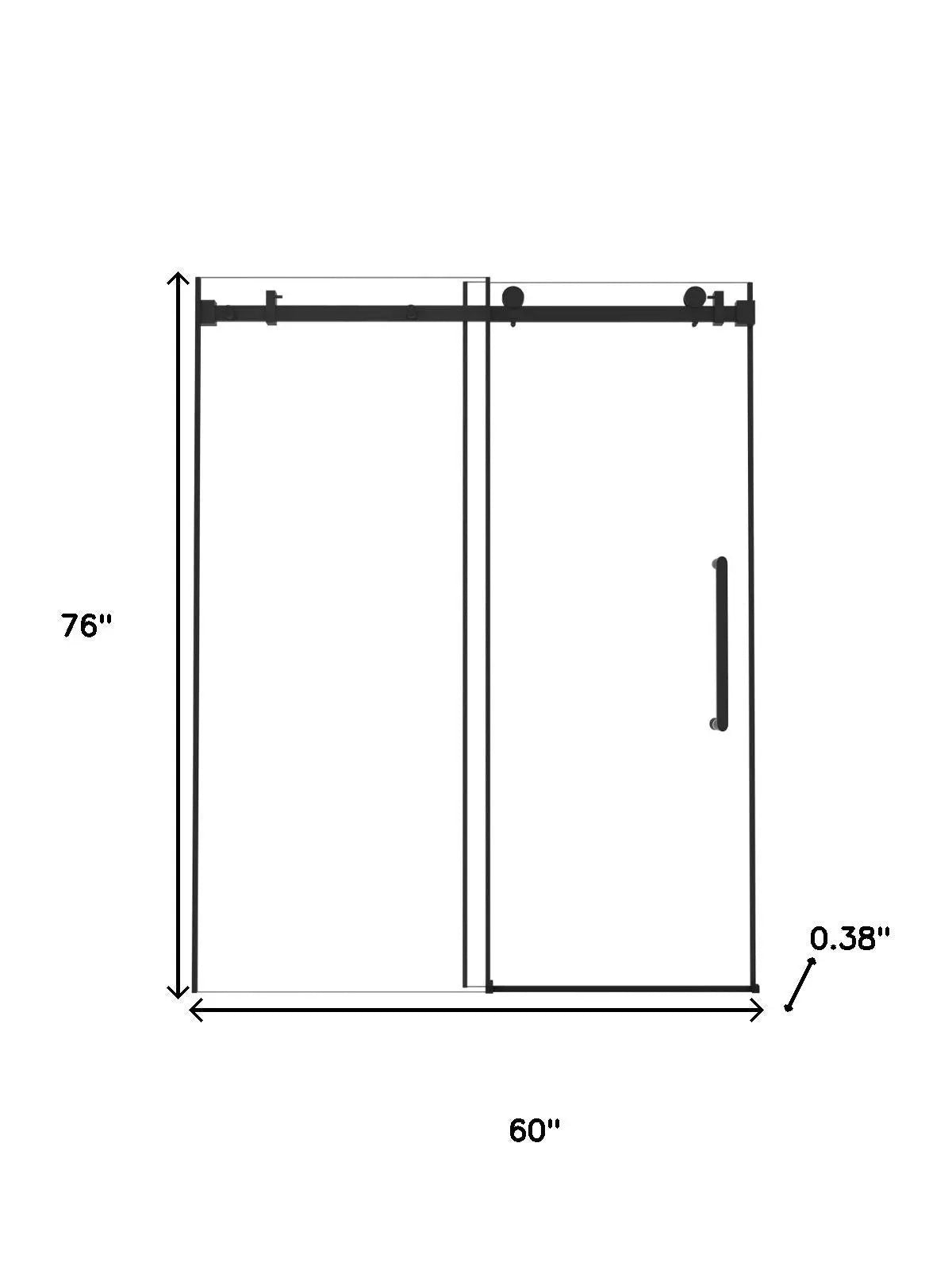 Set Of Two Tempered Glass Shower Doors Homeroots Bed & Bath