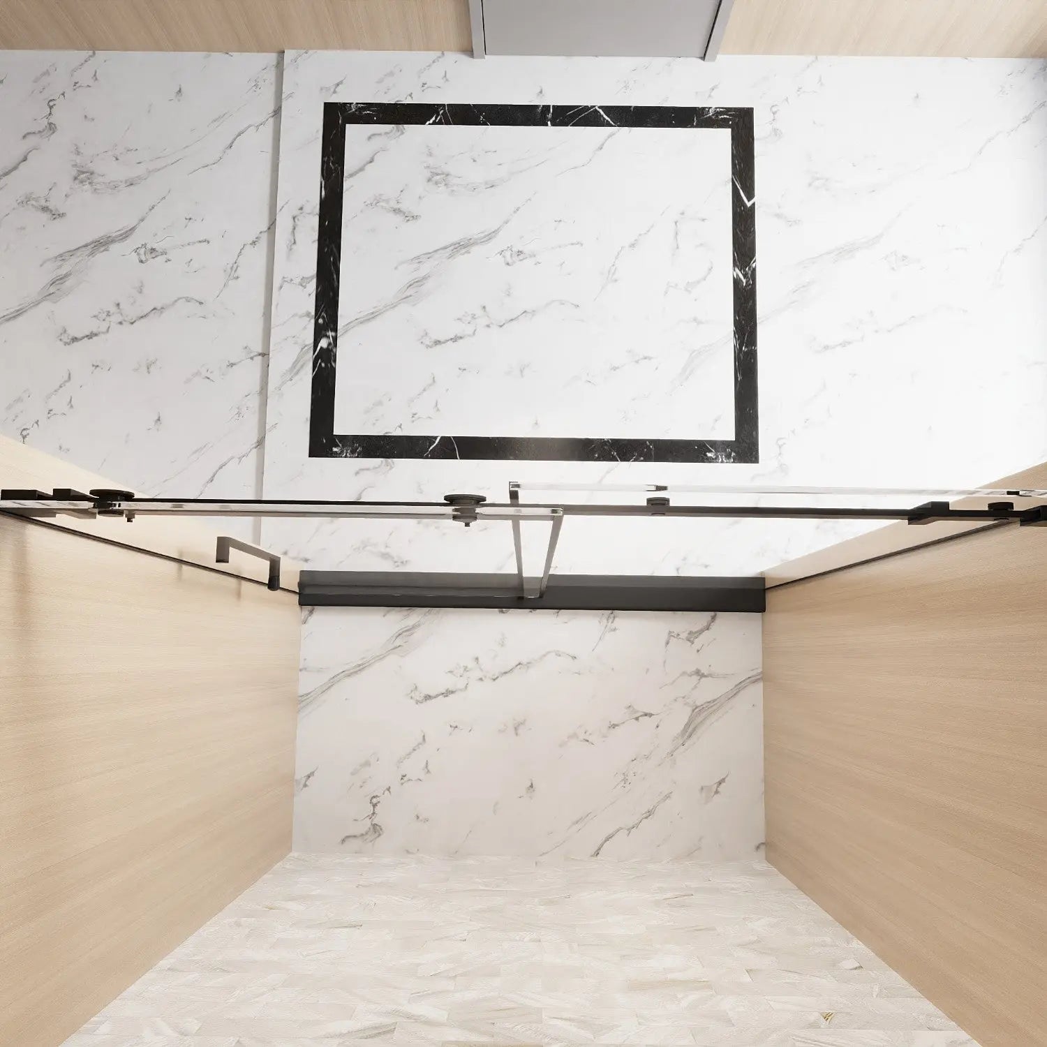 Set Of Two Tempered Glass Shower Doors Homeroots Bed & Bath