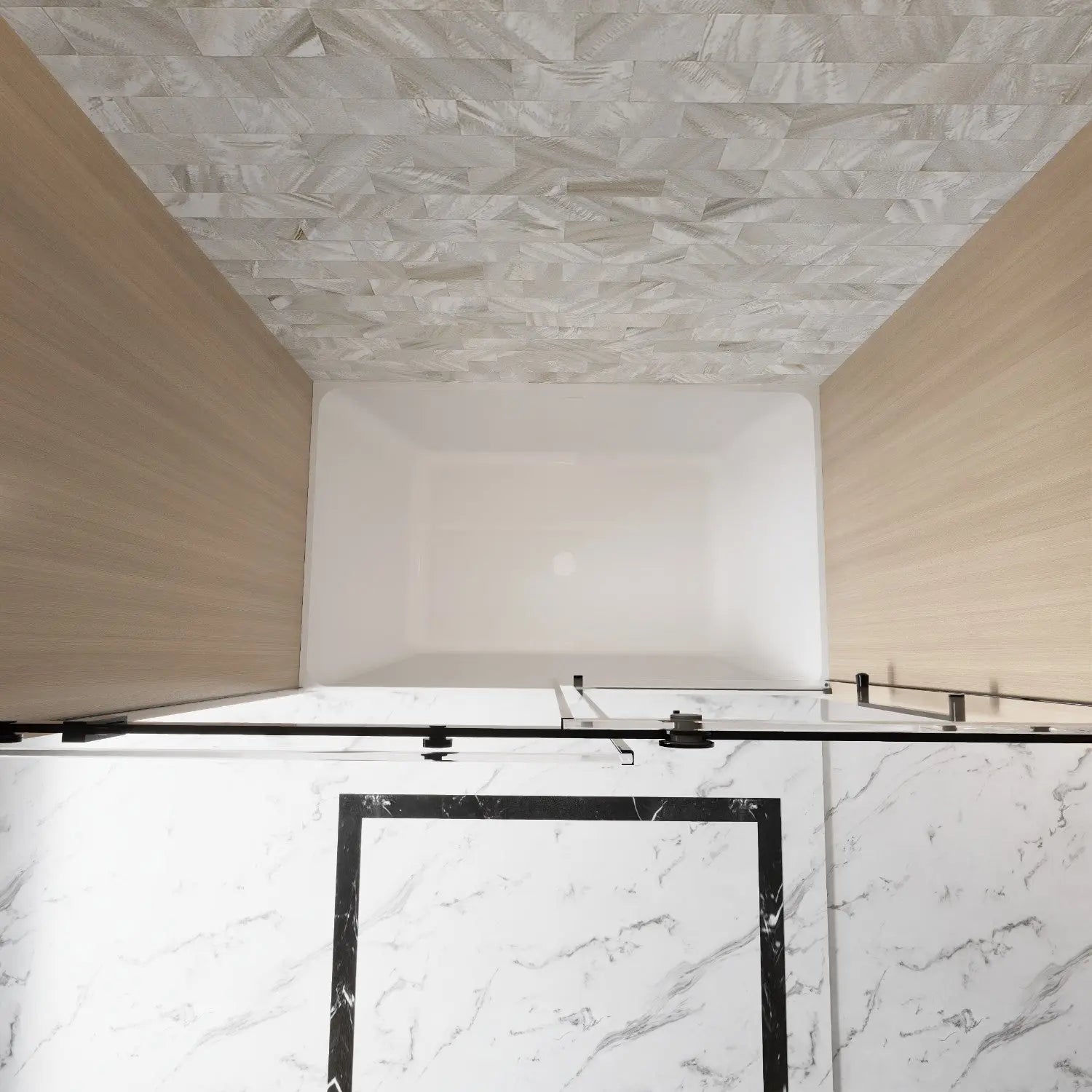 Set Of Two Tempered Glass Shower Doors Homeroots Kitchen & Dining