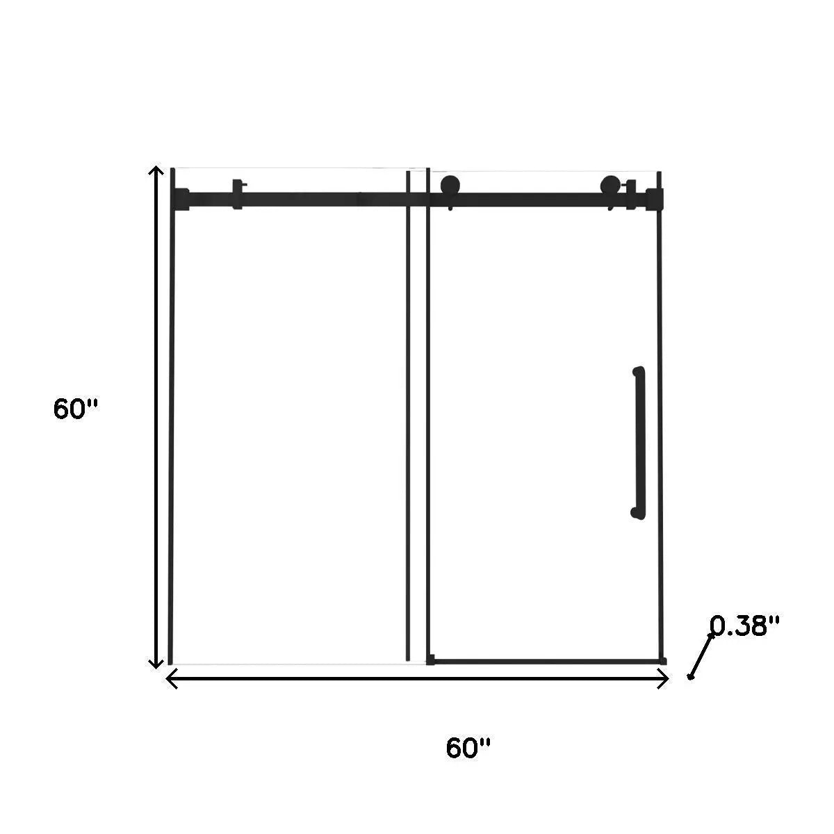 Set Of Two Tempered Glass Shower Doors Homeroots Kitchen & Dining