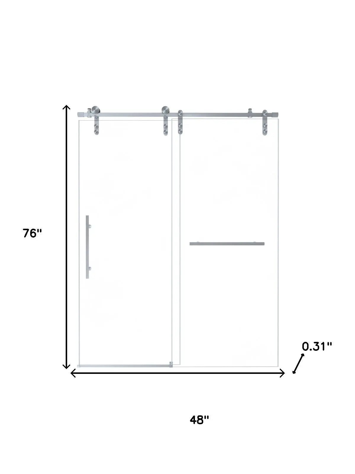 Set Of Two Tempered Glass Shower Doors Homeroots Kitchen & Dining