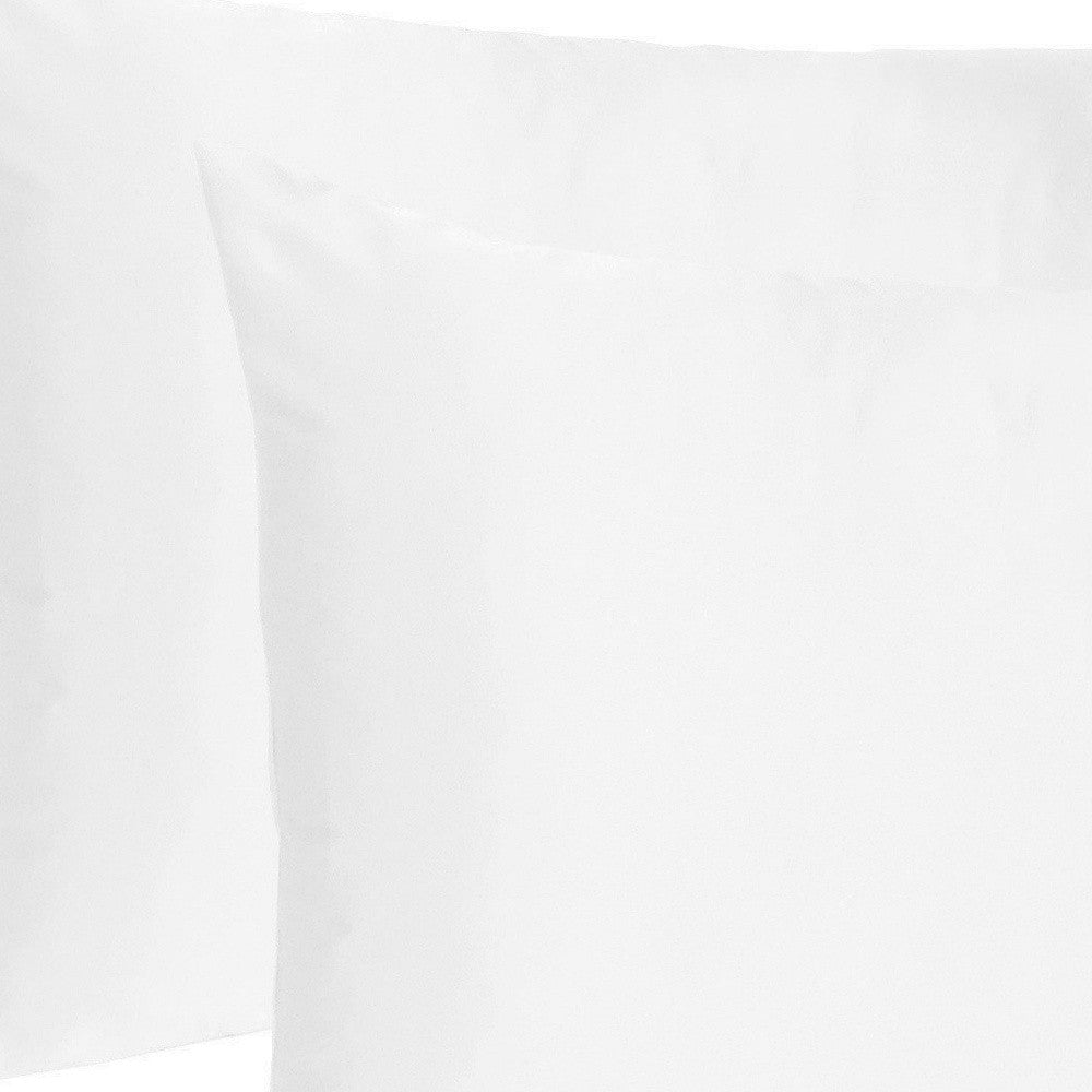 Set Of Two White Silky Satin Standard Pillowcases Homeroots Bed & Bath