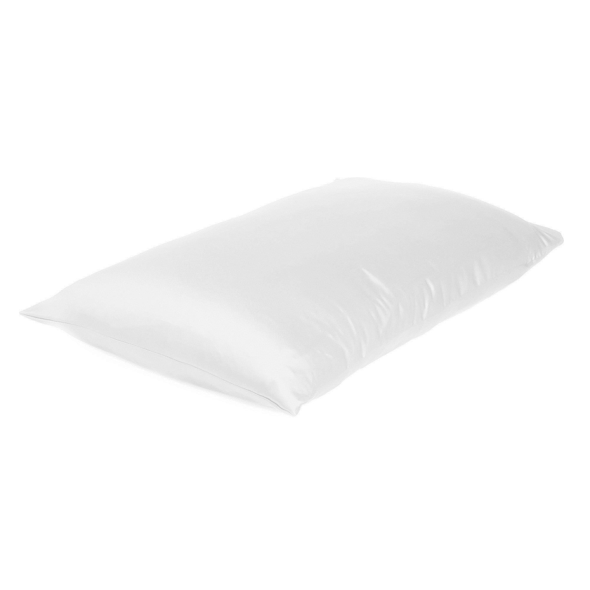 Set Of Two White Silky Satin Standard Pillowcases Homeroots Bed & Bath