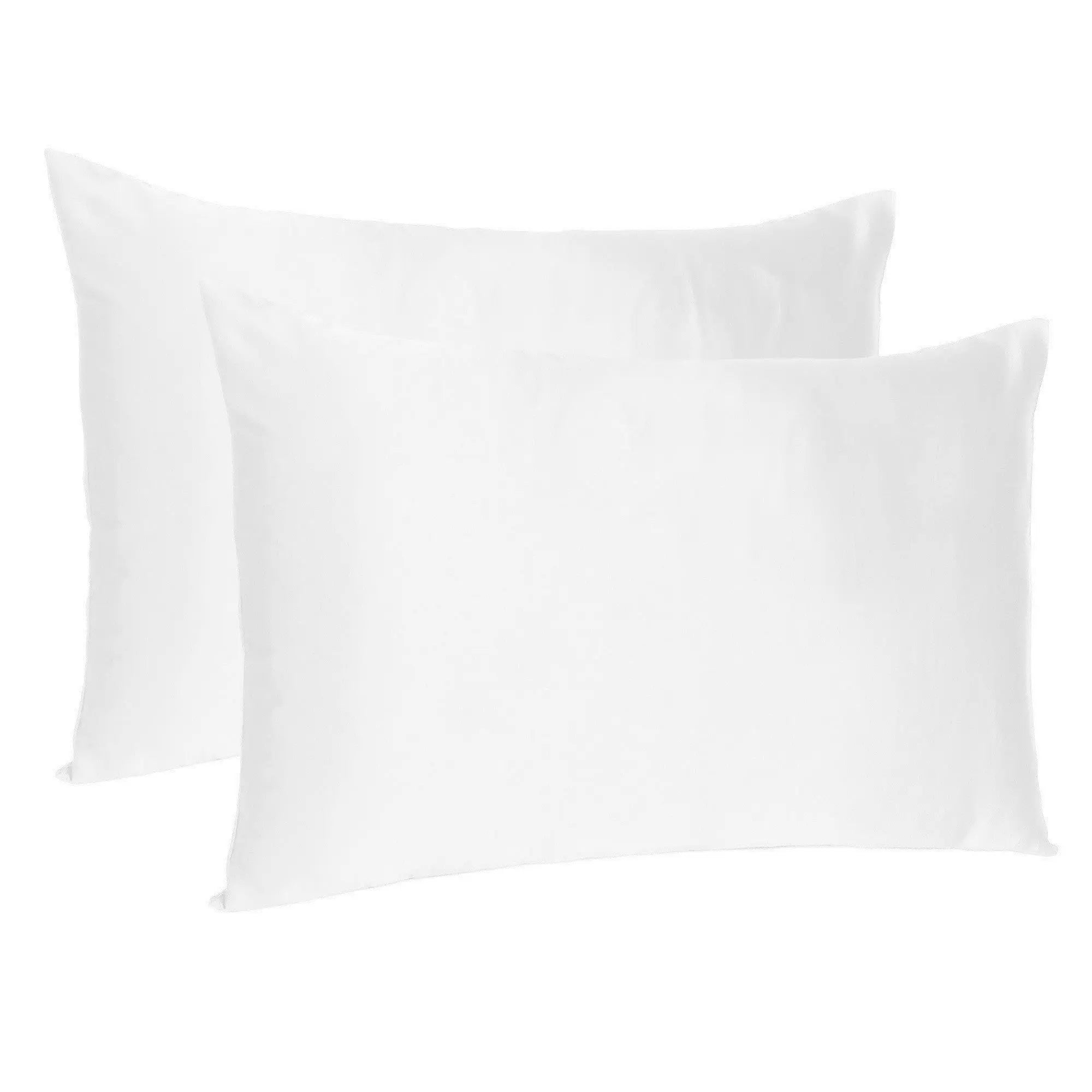Set Of Two White Silky Satin Standard Pillowcases Homeroots Bed & Bath