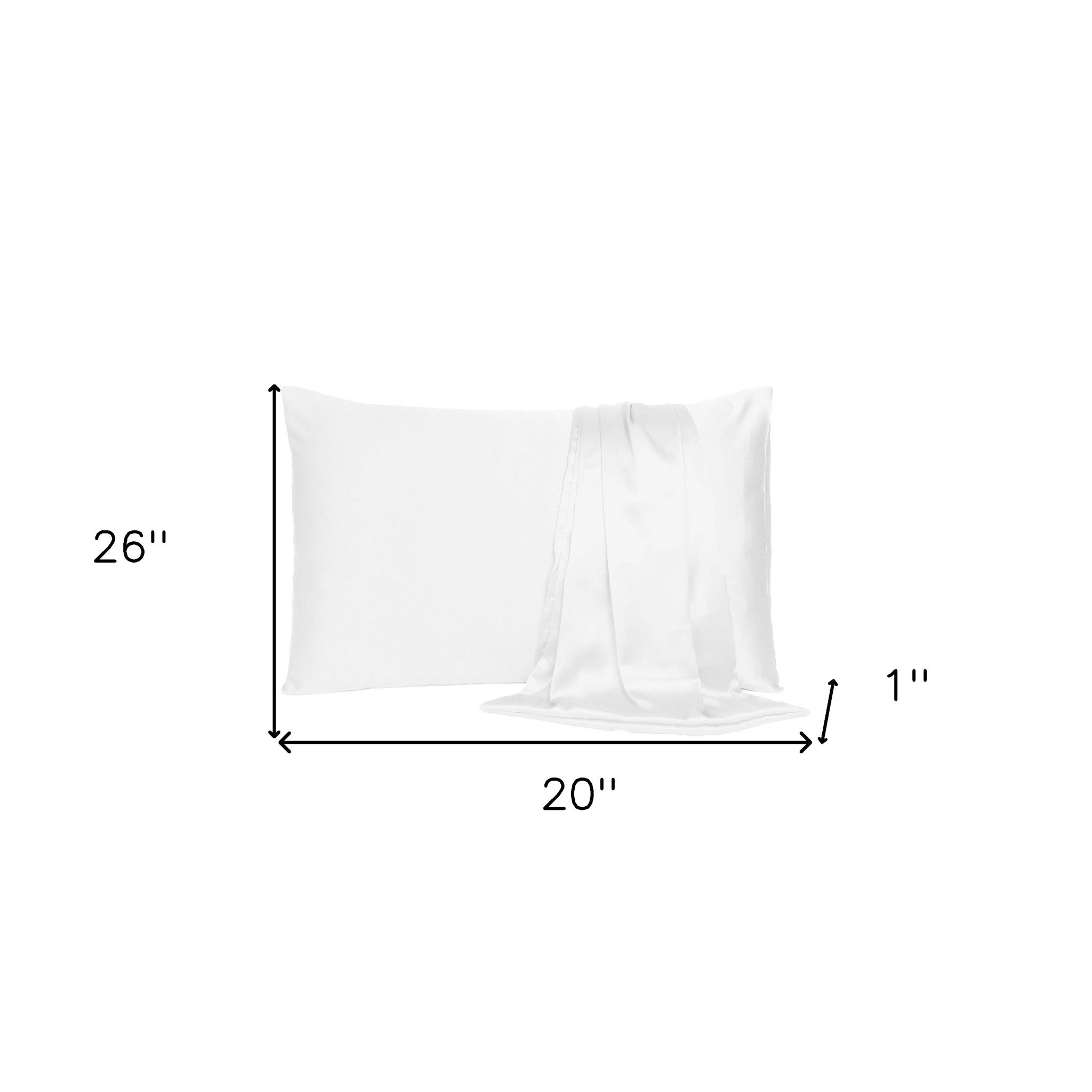 Set Of Two White Silky Satin Standard Pillowcases Homeroots Bed & Bath