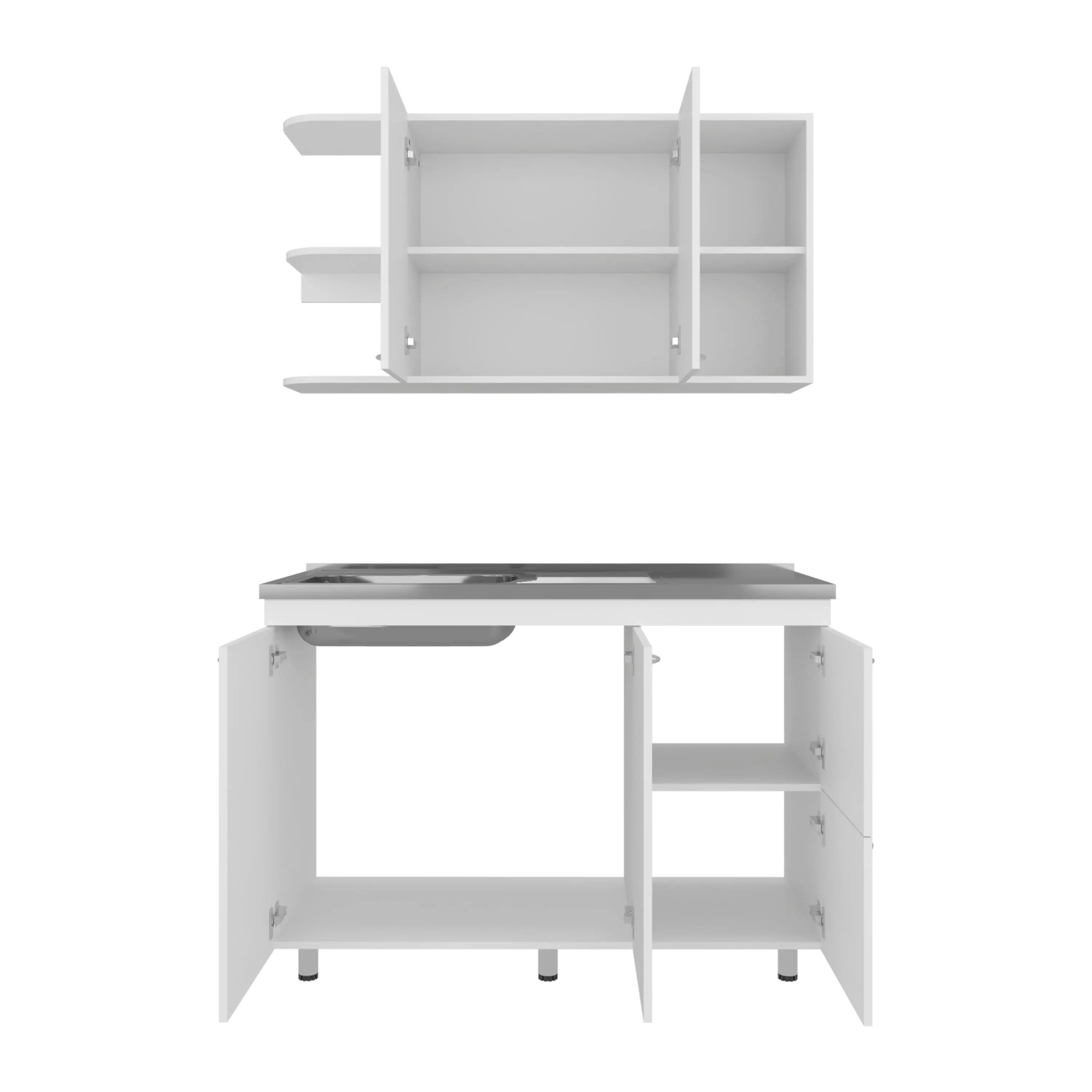 Set Of Two White Wood China Cabinet Homeroots Kitchen & Dining