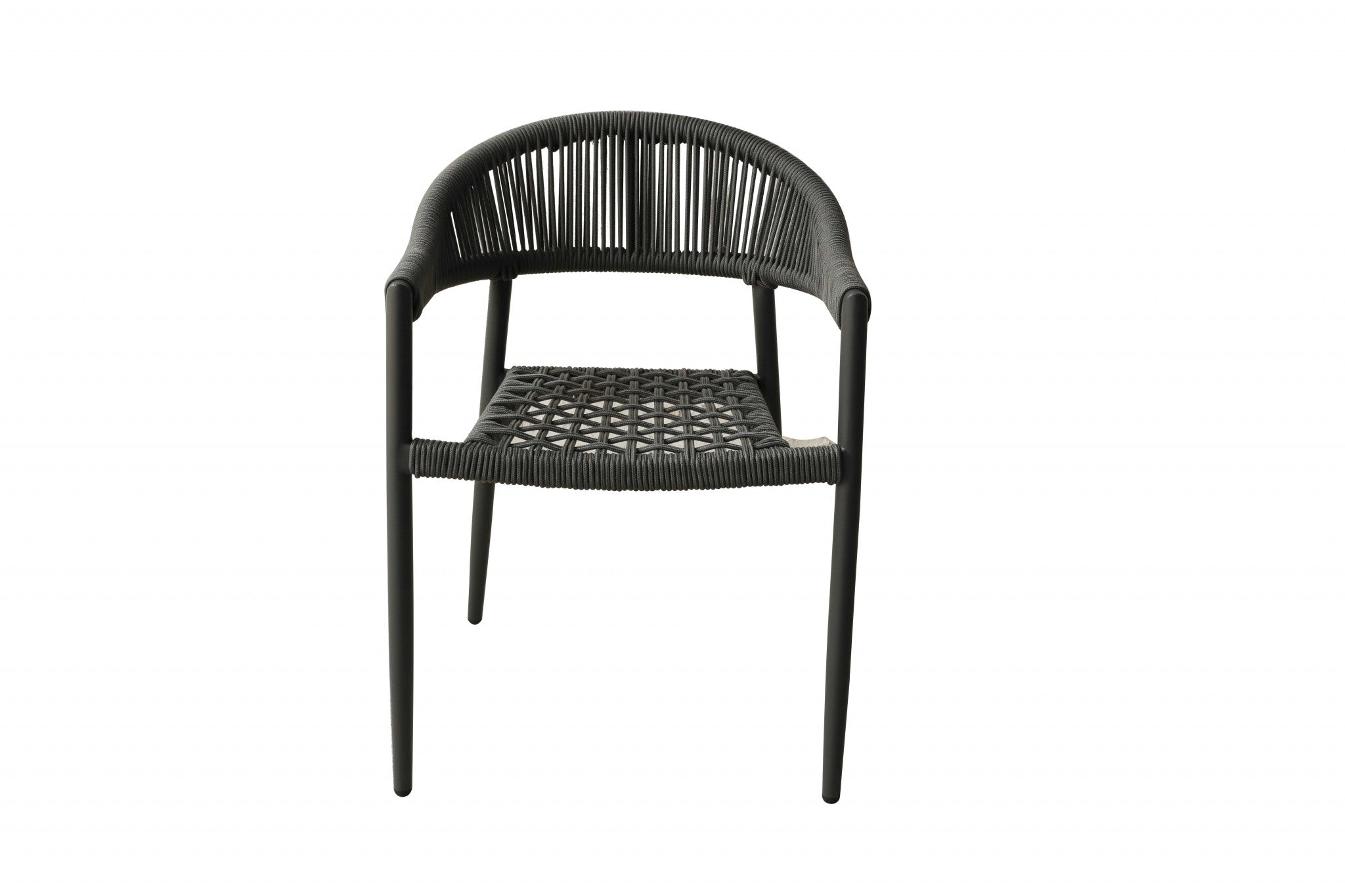 Set of Four 22" Gray Aluminum Outdoor Arm Chair Homeroots Outdoor