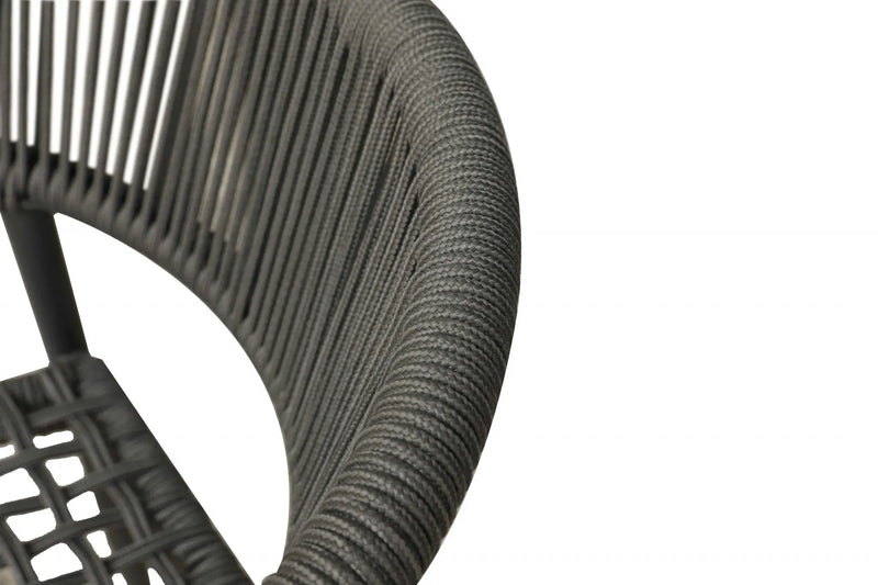 Set of Four 22" Gray Aluminum Outdoor Arm Chair Homeroots Outdoor