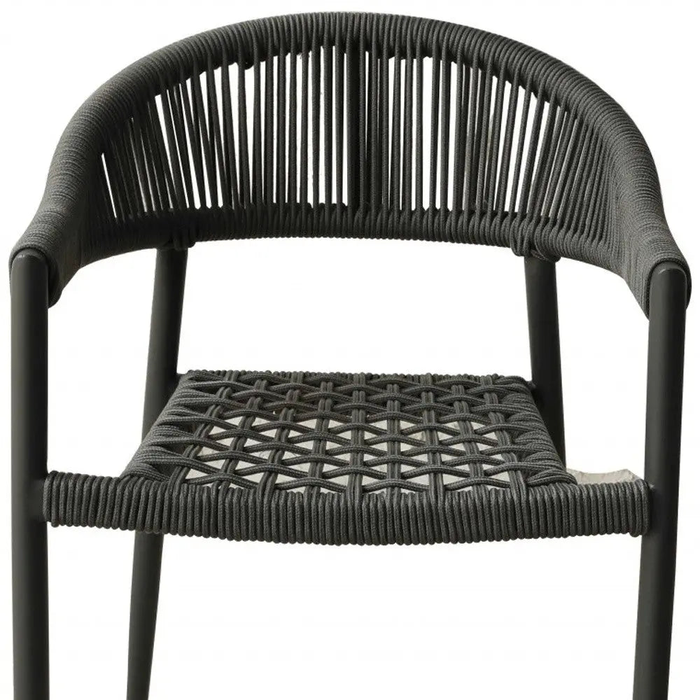 Set of Four 22" Gray Aluminum Outdoor Arm Chair Homeroots Outdoor