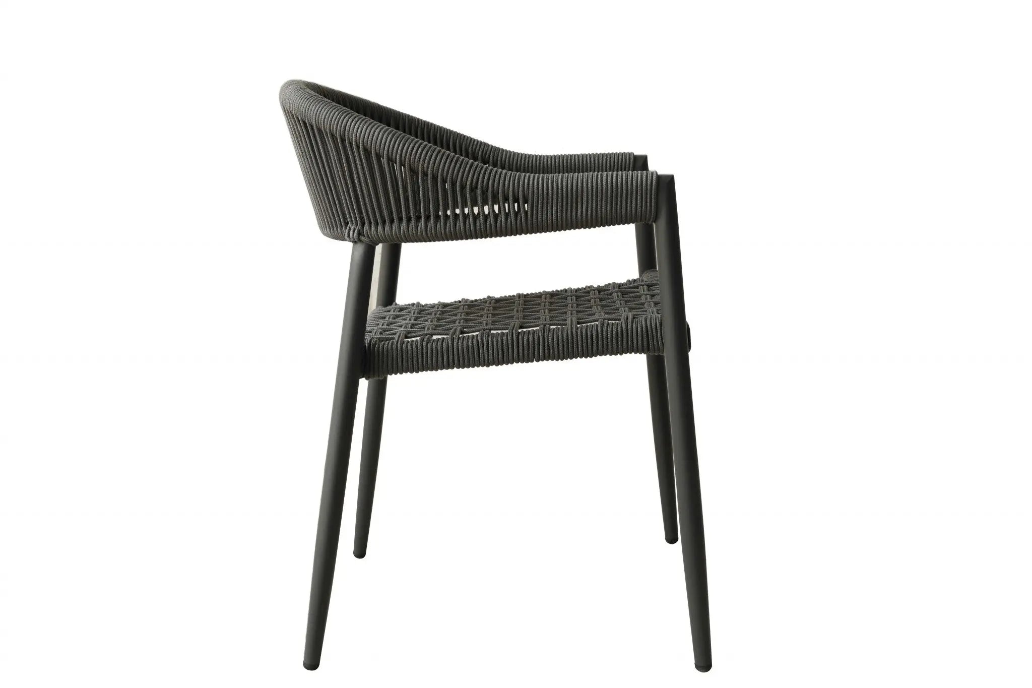 Set of Four 22" Gray Aluminum Outdoor Arm Chair Homeroots Outdoor