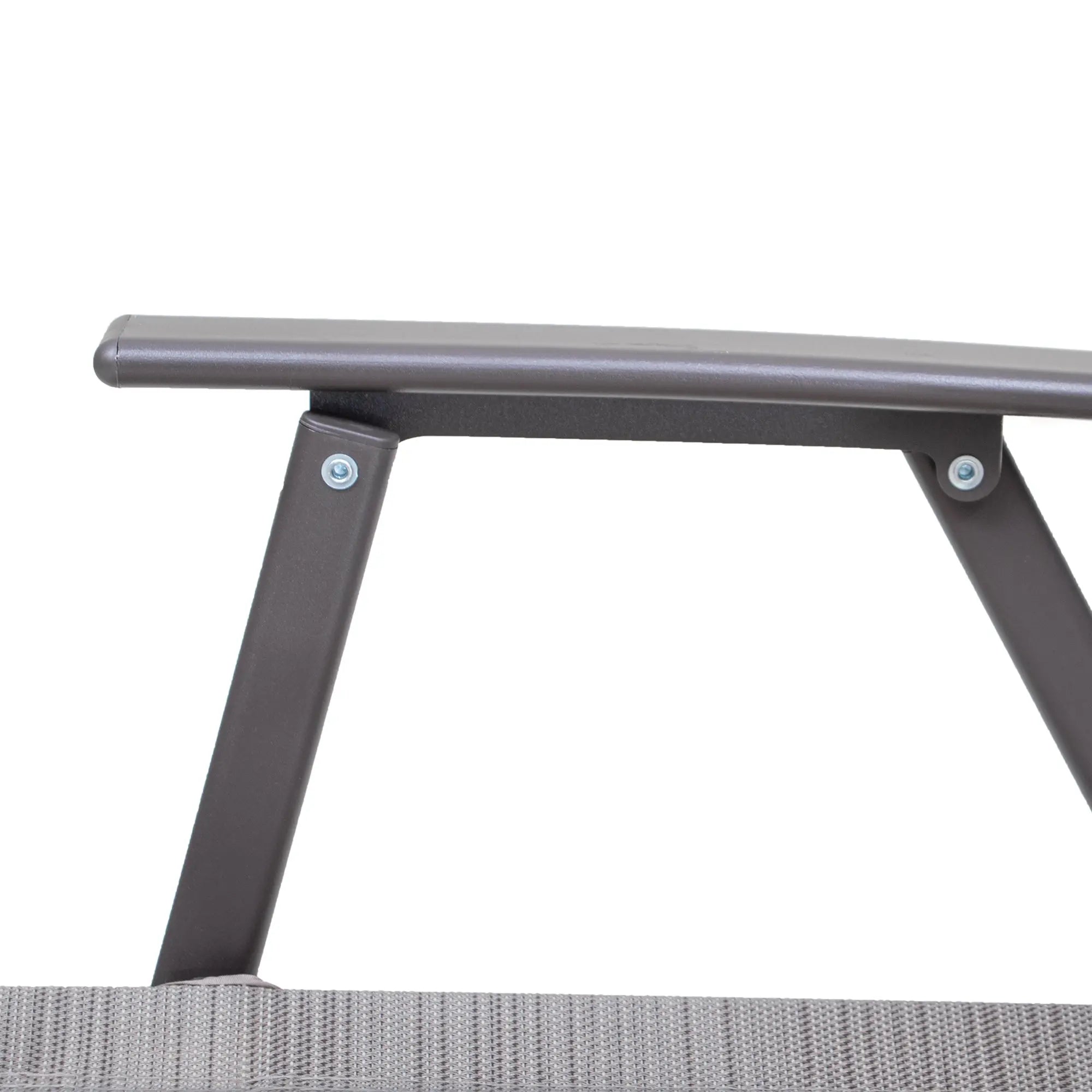 Set of Four 35" Brown Steel Sling Outdoor Folding Arm Chairs Homeroots Outdoor