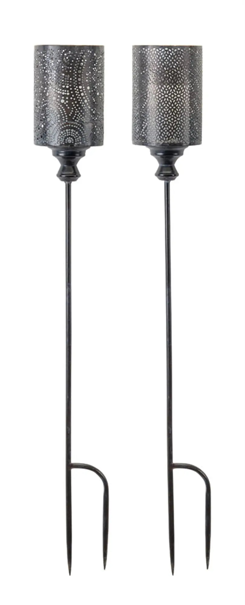 Set of Four Black Metal Garden Stake Homeroots Outdoor
