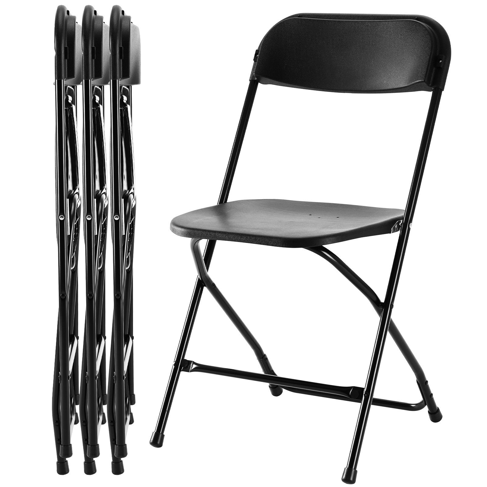 Set of Four Black Metal Outdoor Folding Stacking Dining Chairs Homeroots Outdoor