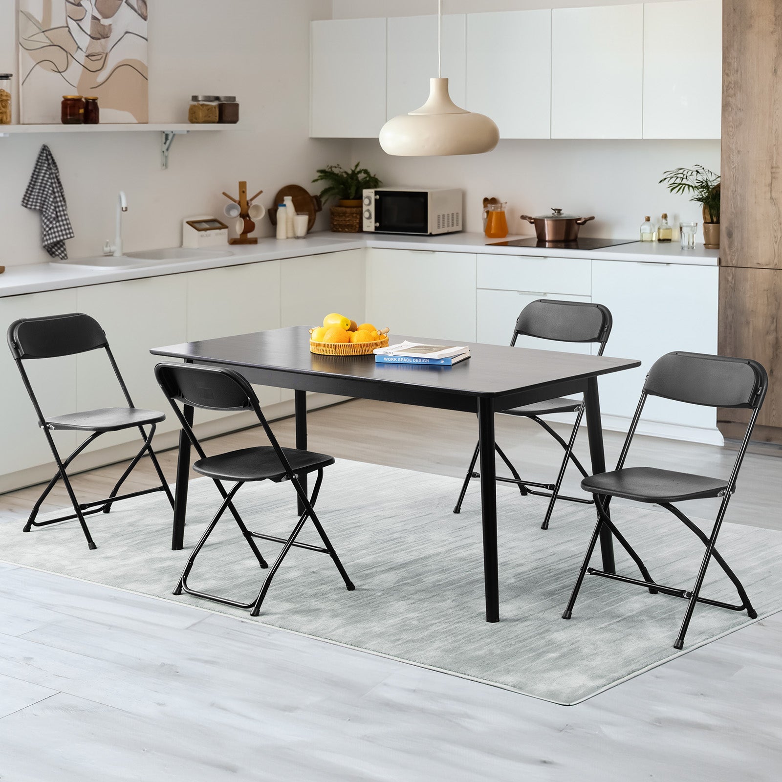 Set of Four Black Metal Outdoor Folding Stacking Dining Chairs Homeroots Outdoor
