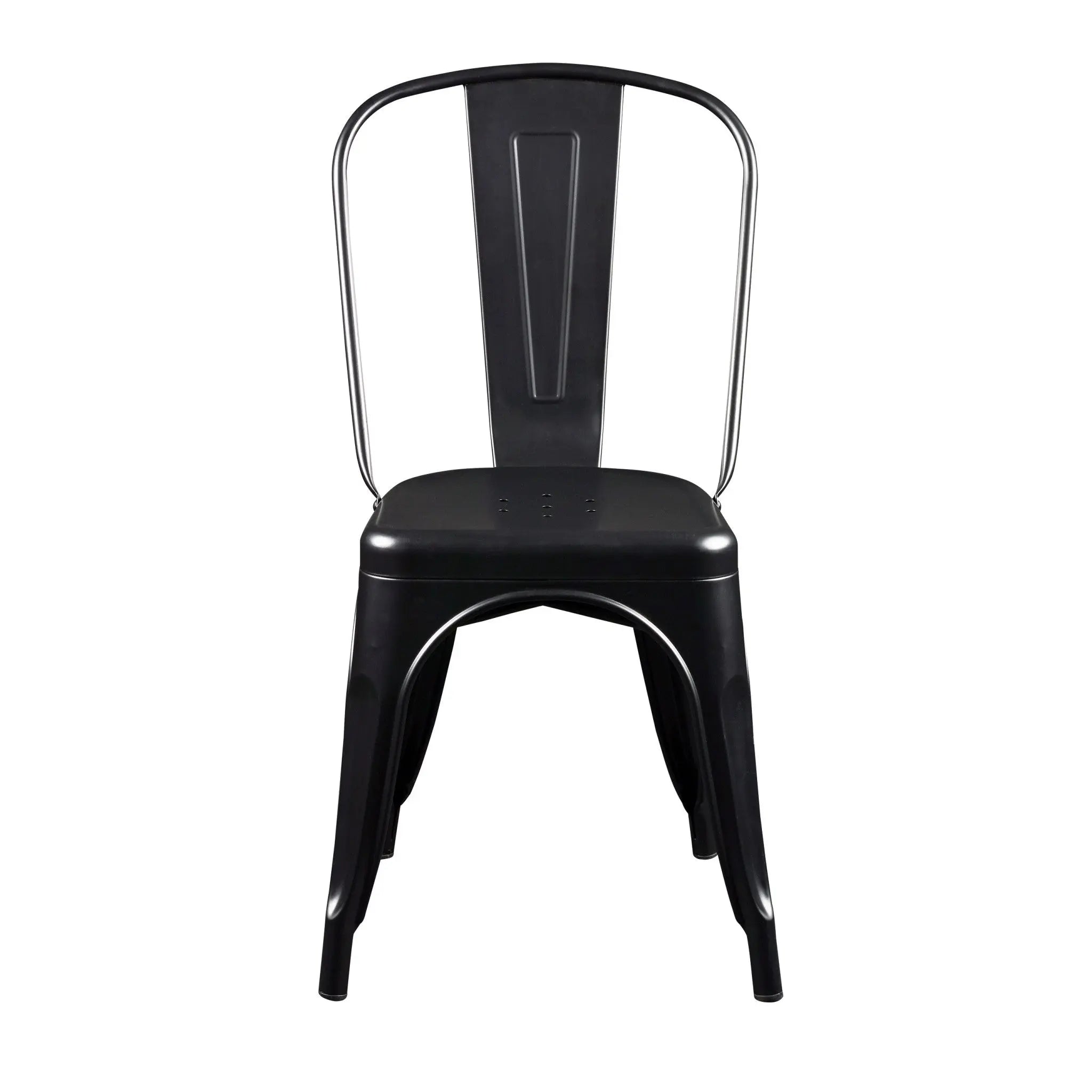 Set of Four Black Steel Dining Side Chairs Homeroots Kitchen & Dining