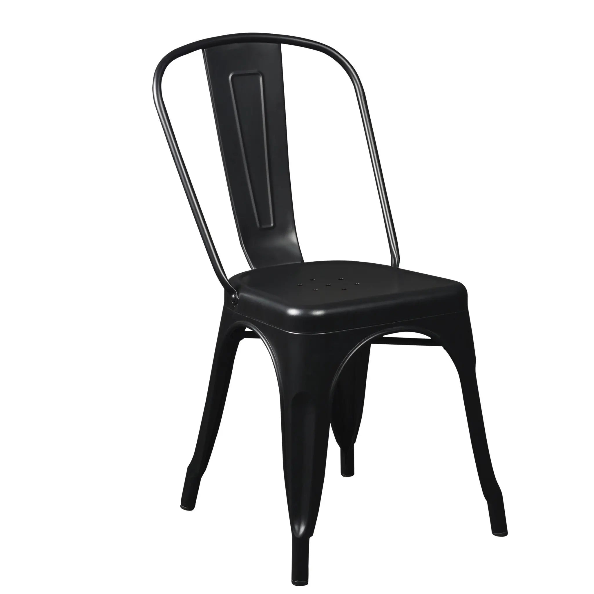 Set of Four Black Steel Dining Side Chairs Homeroots Kitchen & Dining
