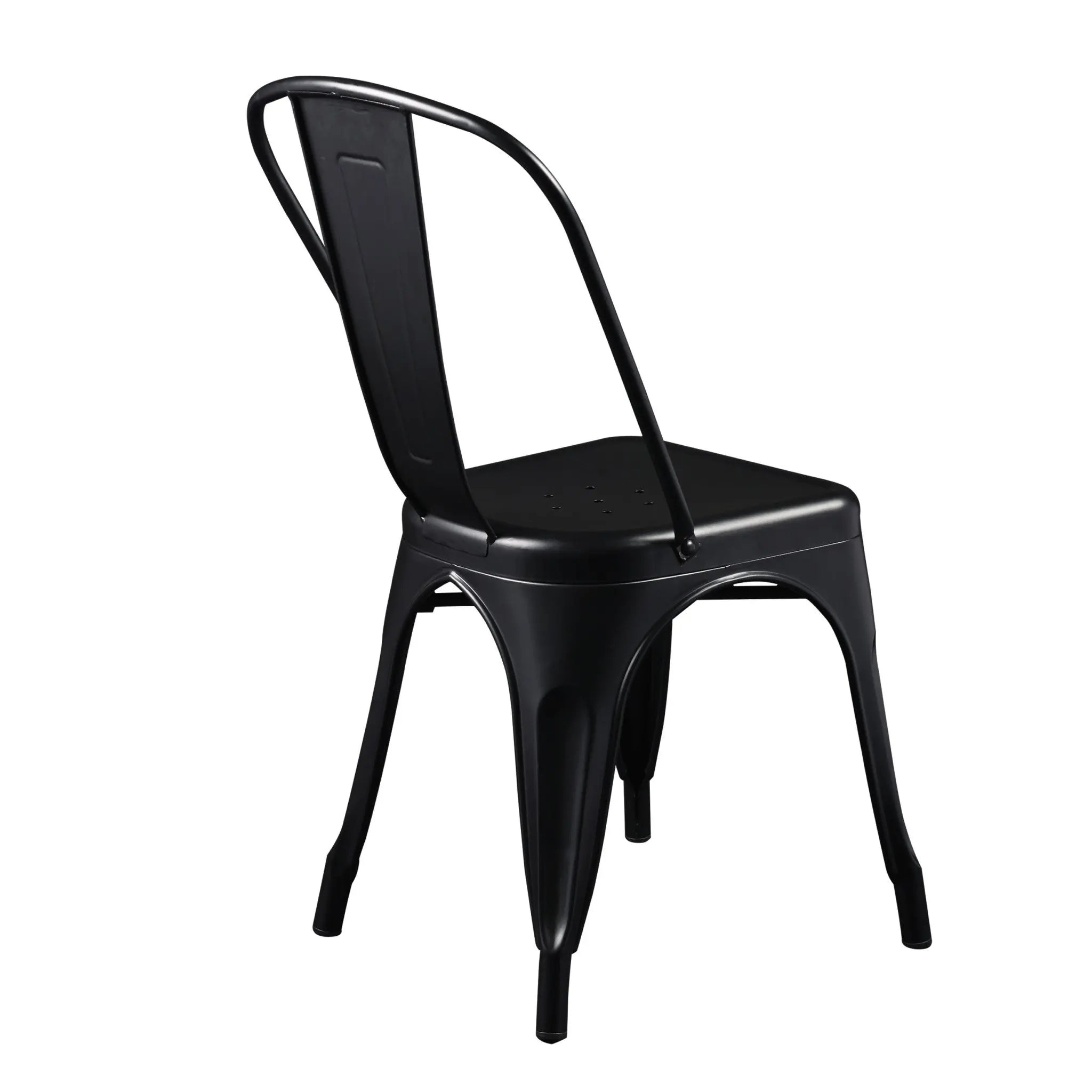 Set of Four Black Steel Dining Side Chairs Homeroots Kitchen & Dining