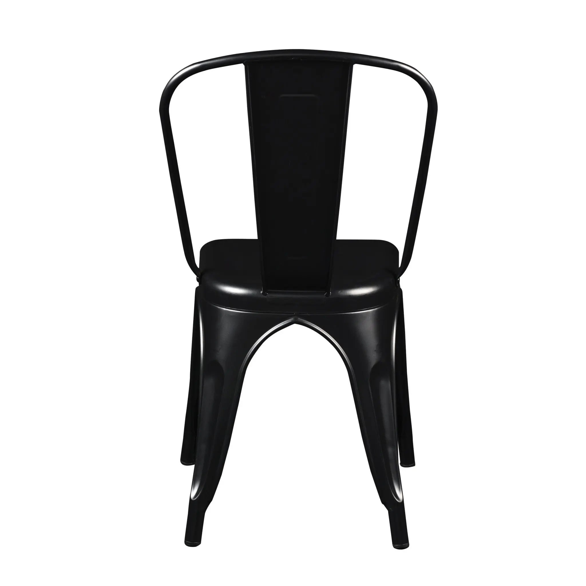 Set of Four Black Steel Dining Side Chairs Homeroots Kitchen & Dining