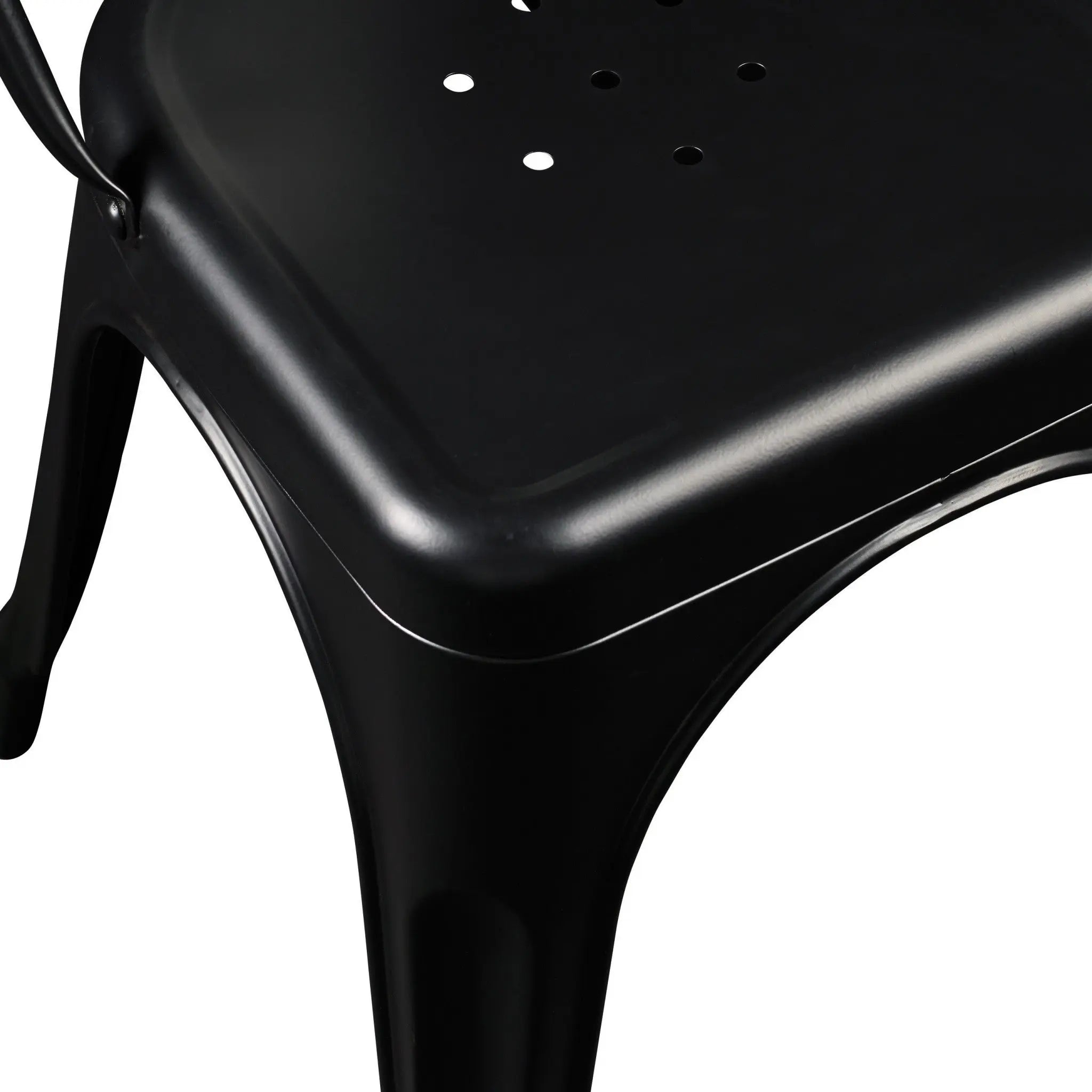 Set of Four Black Steel Dining Side Chairs Homeroots Kitchen & Dining