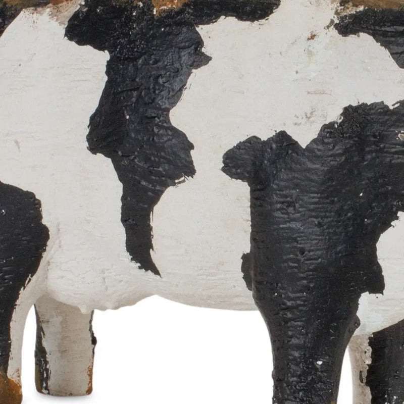 Set of Four Black and White Farm Animal Polyresin Tabletop Candleholders Homeroots Home Decor