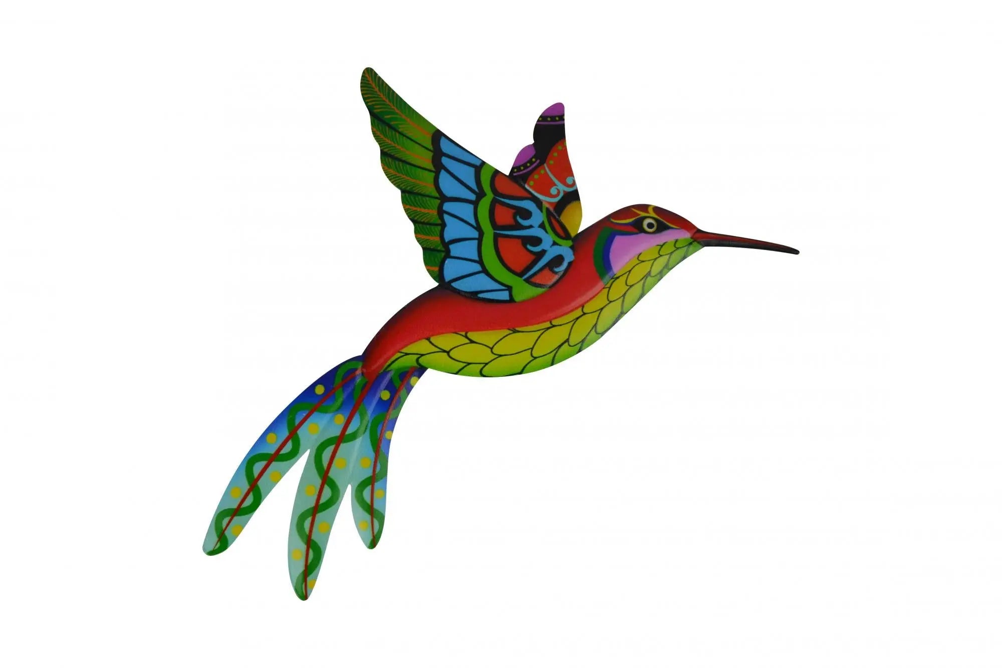 Set of Four Blue Purple And Red Metal Birds Garden Accents Accessories Homeroots Outdoor