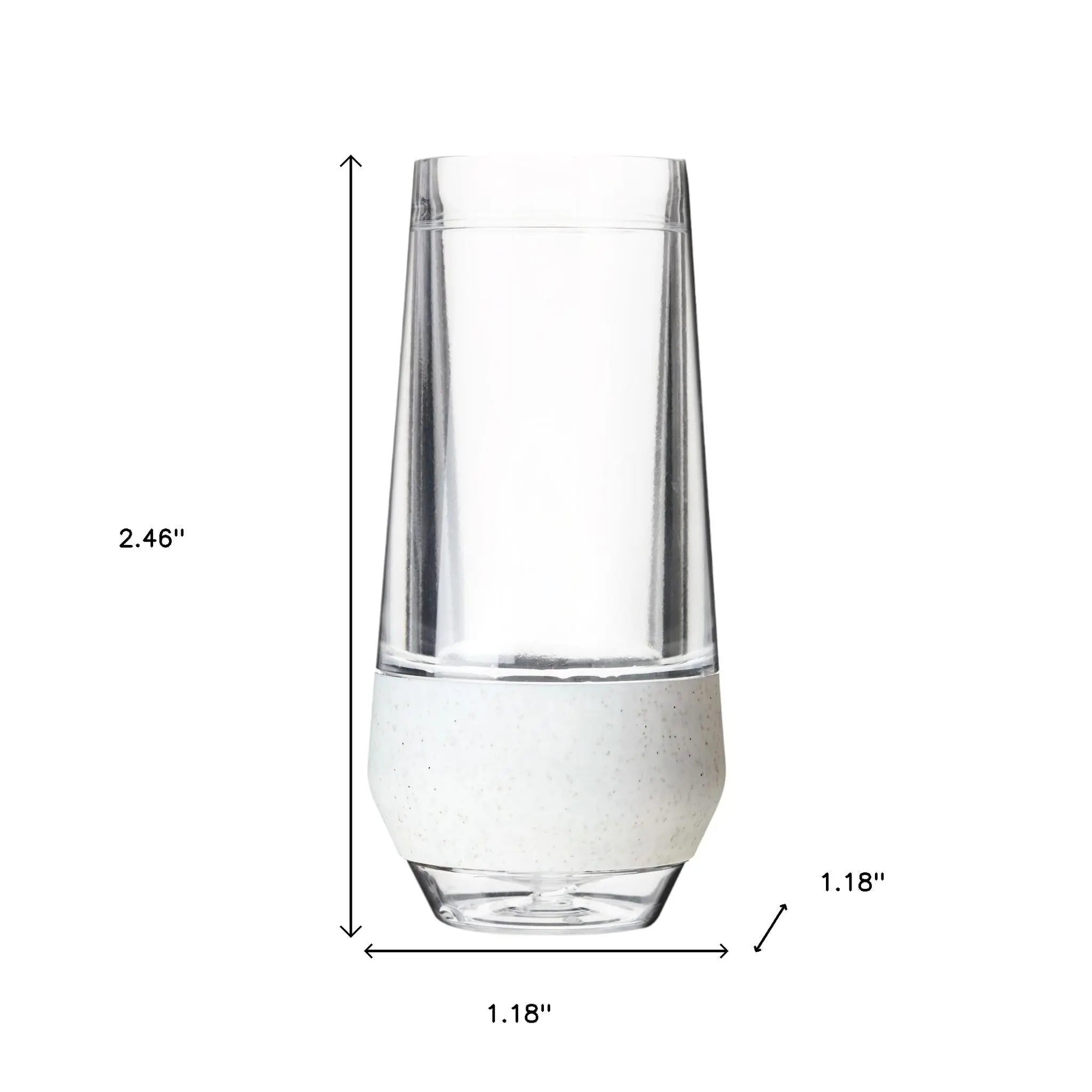 Set of Four Clear And White Plastic Angular Shape Stemless White Wine Glass Homeroots Kitchen & Dining