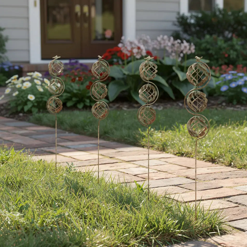 Set of Four Copper Iron Birds Garden Stake Homeroots Outdoor