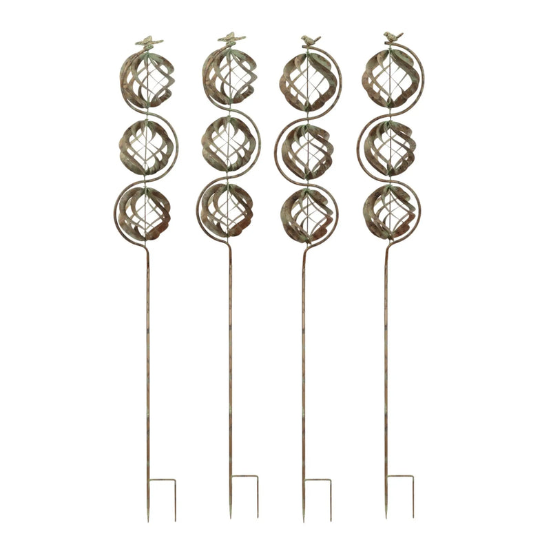 Set of Four Copper Iron Birds Garden Stake Homeroots Outdoor