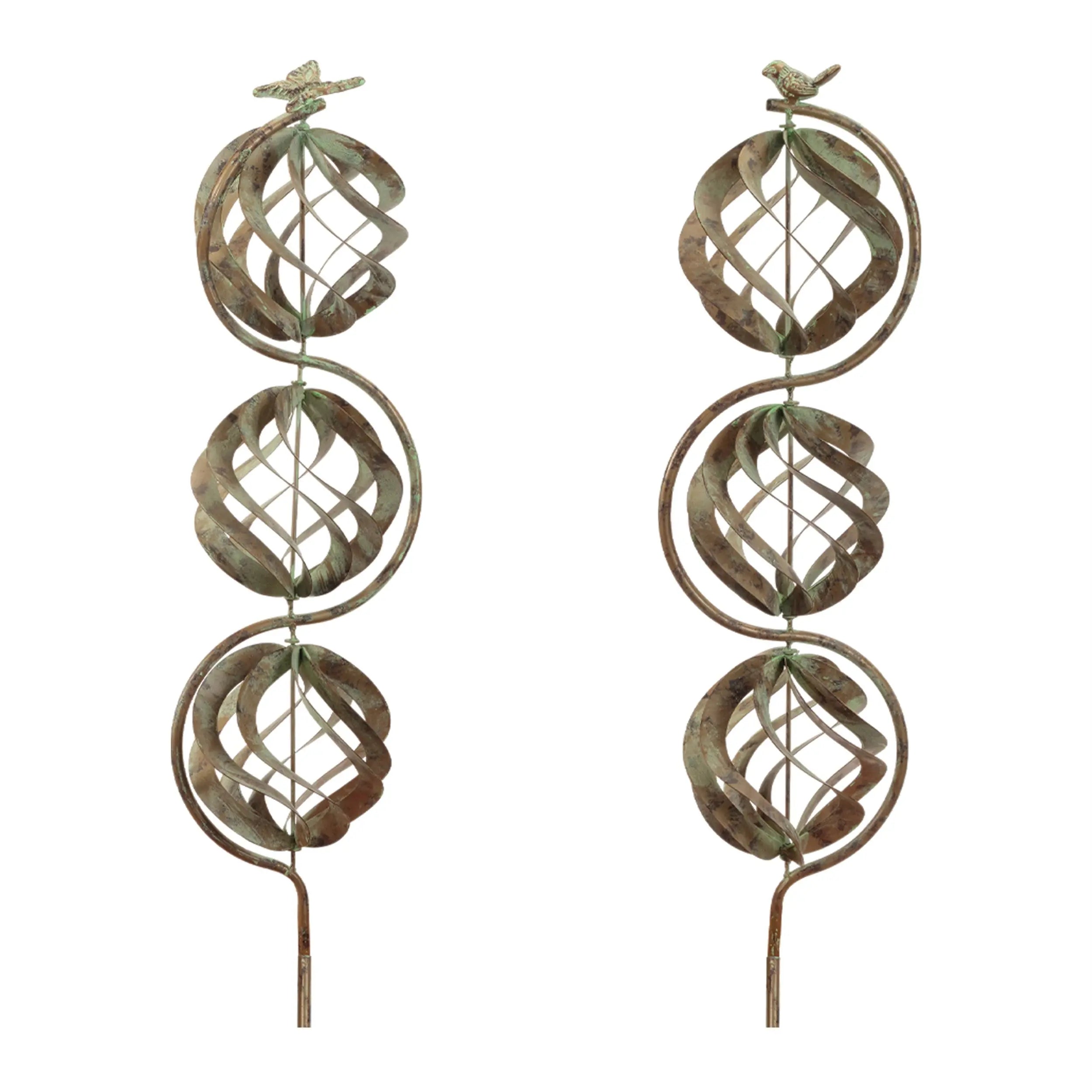 Set of Four Copper Iron Birds Garden Stake Homeroots Outdoor