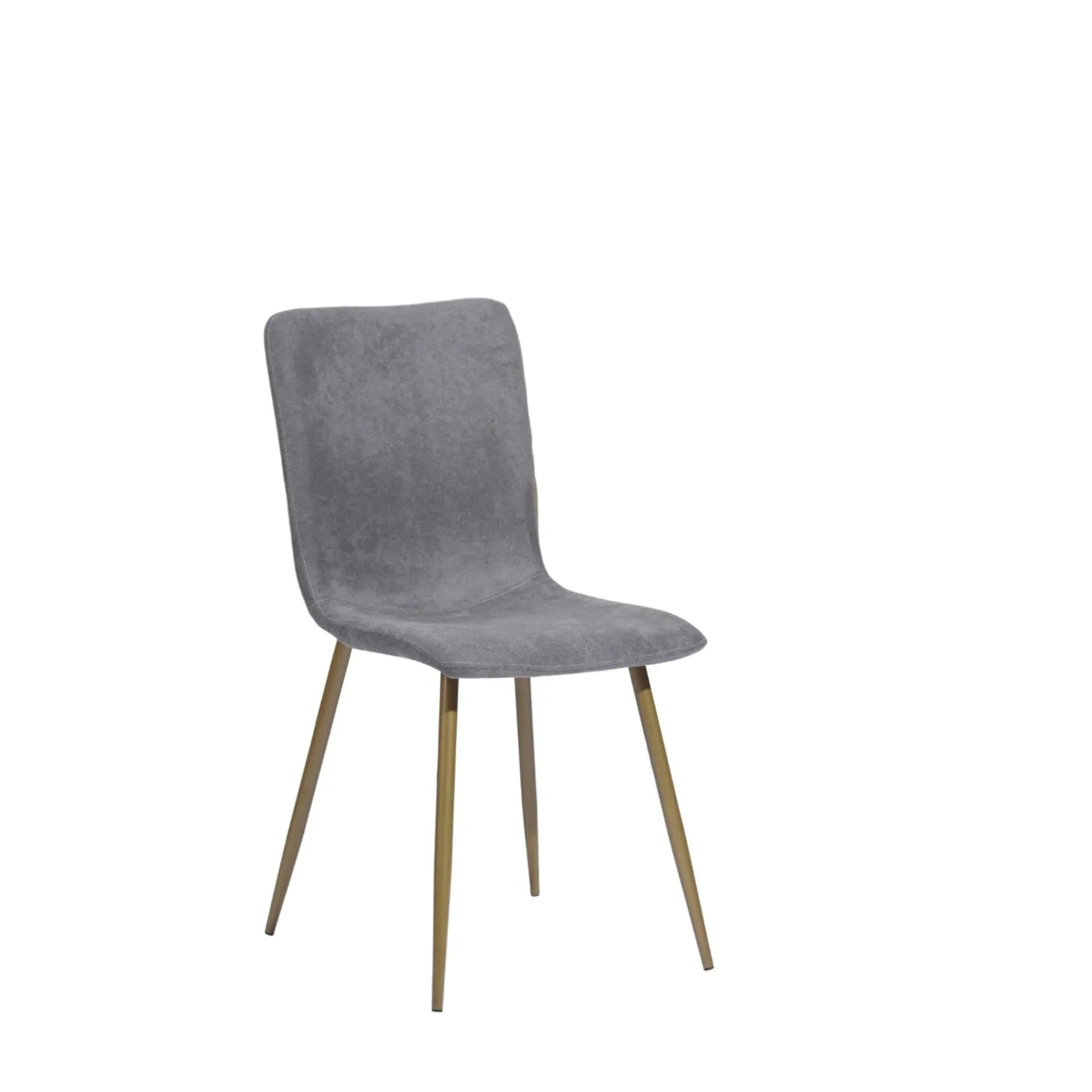 Set of Four Dark Gray and Gold Fabric Dining Side Chairs Homeroots Kitchen & Dining