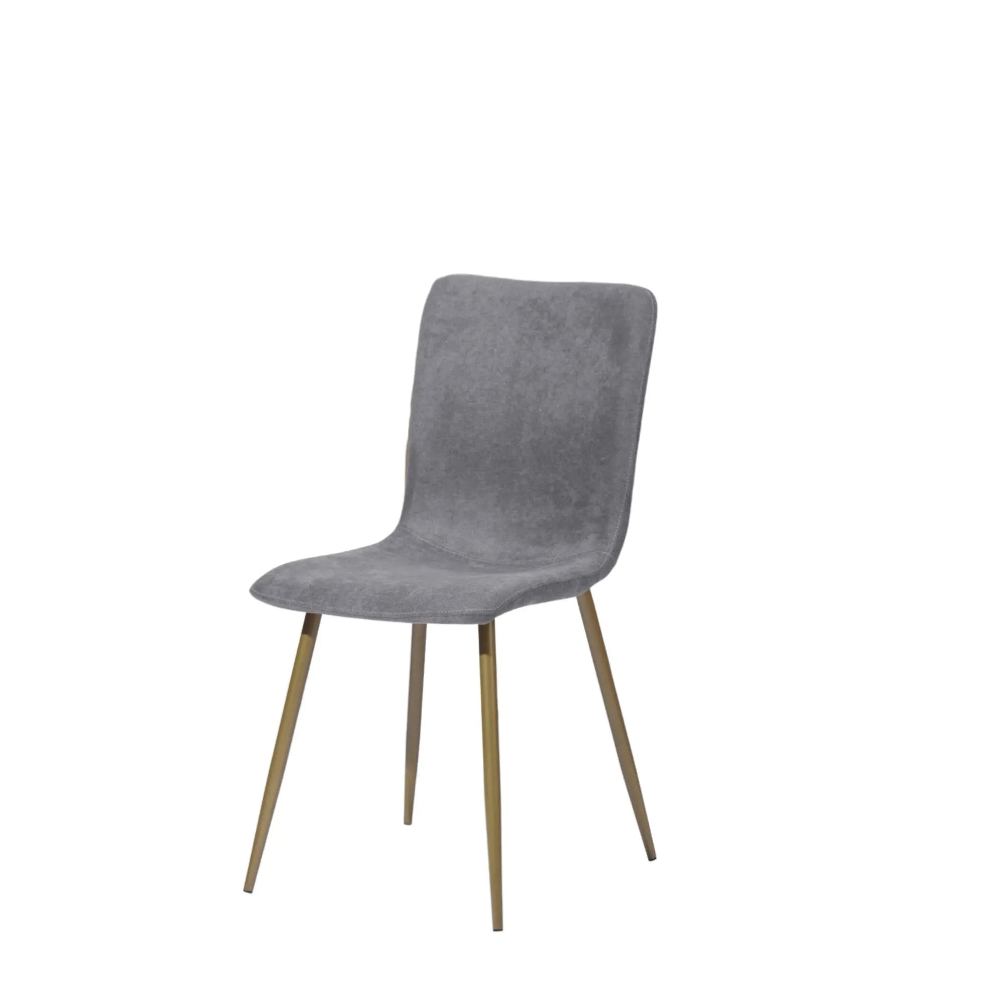 Set of Four Dark Gray and Gold Fabric Dining Side Chairs Homeroots Kitchen & Dining