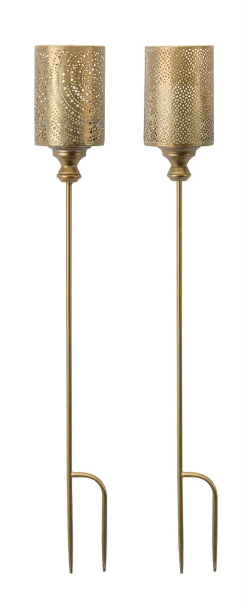 Set of Four Gold Metal Garden Stake Homeroots Outdoor