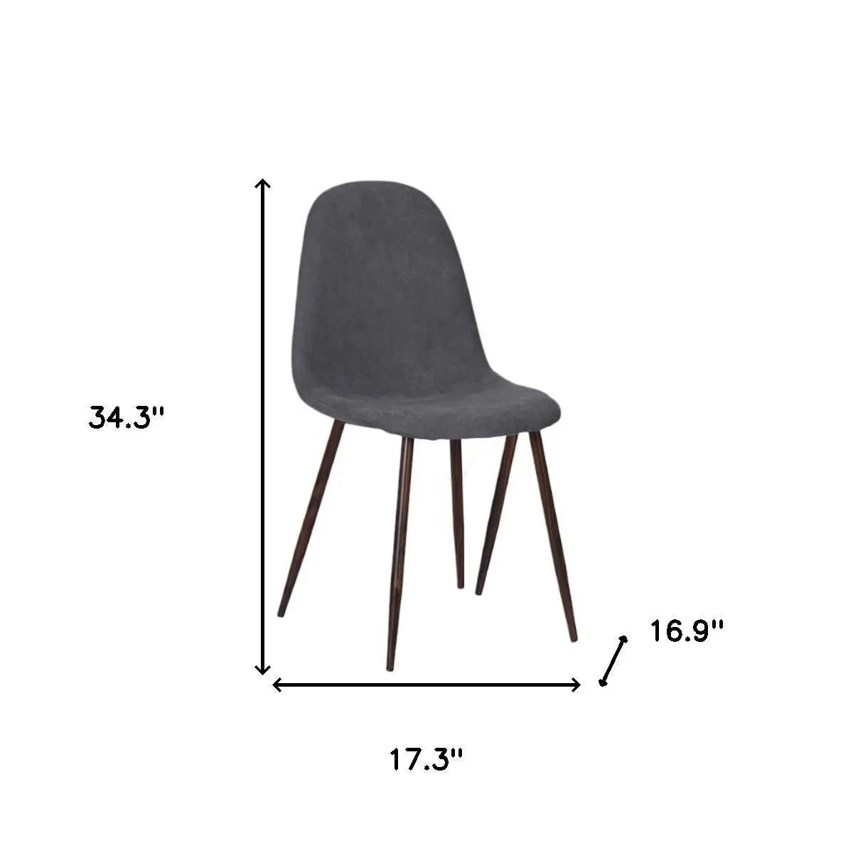 Set of Four Gray and Brown Upholstered Fabric Dining Side Chairs Homeroots Kitchen & Dining