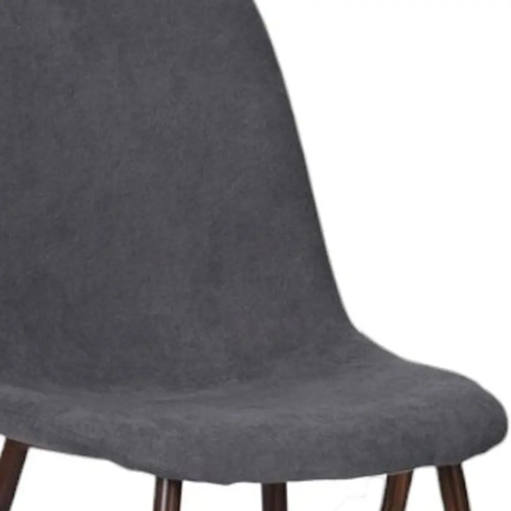 Set of Four Gray and Brown Upholstered Fabric Dining Side Chairs Homeroots Kitchen & Dining