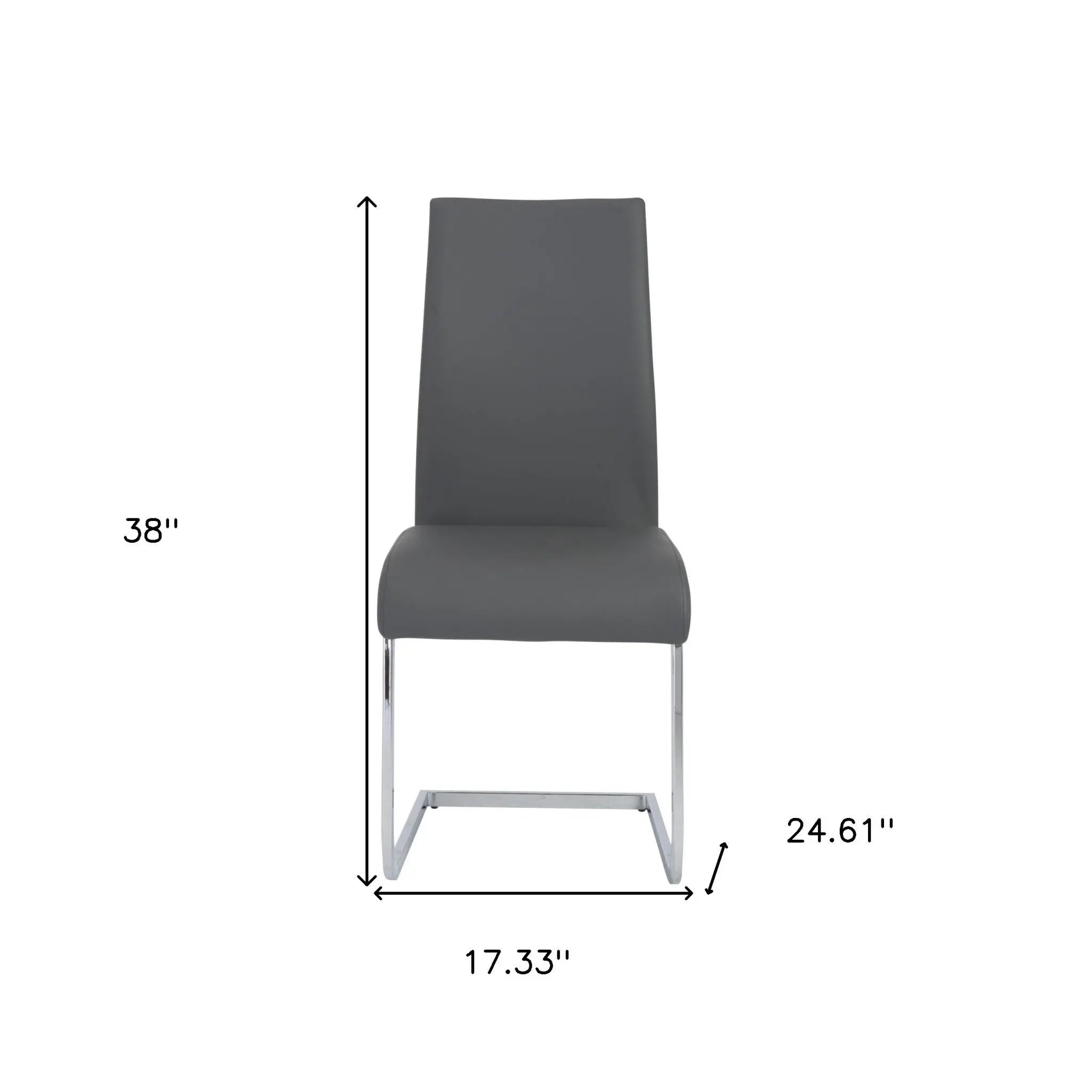 Set of Four Gray and Silver Upholstered Leather Dining Side Chairs Homeroots Kitchen & Dining
