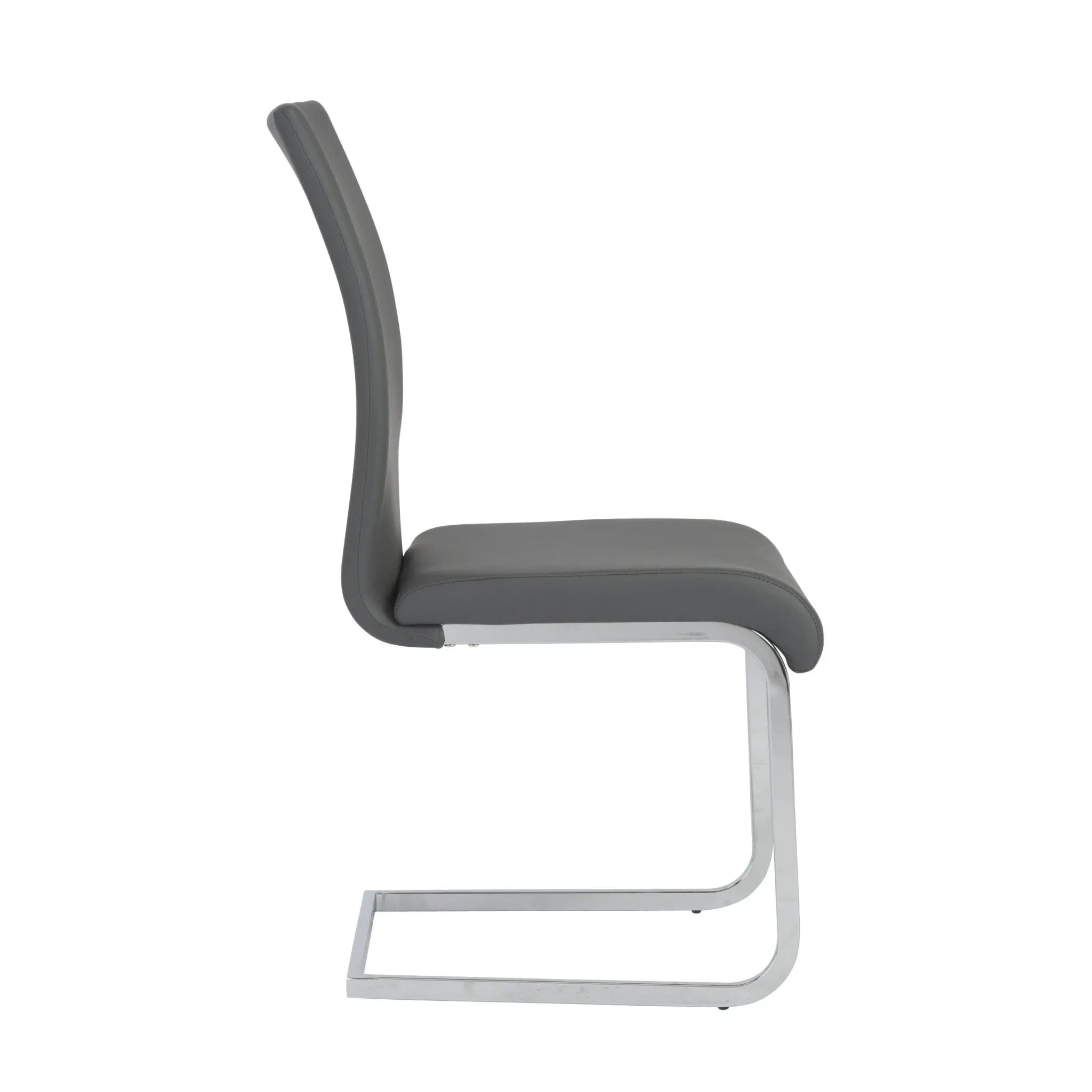 Set of Four Gray and Silver Upholstered Leather Dining Side Chairs Homeroots Kitchen & Dining