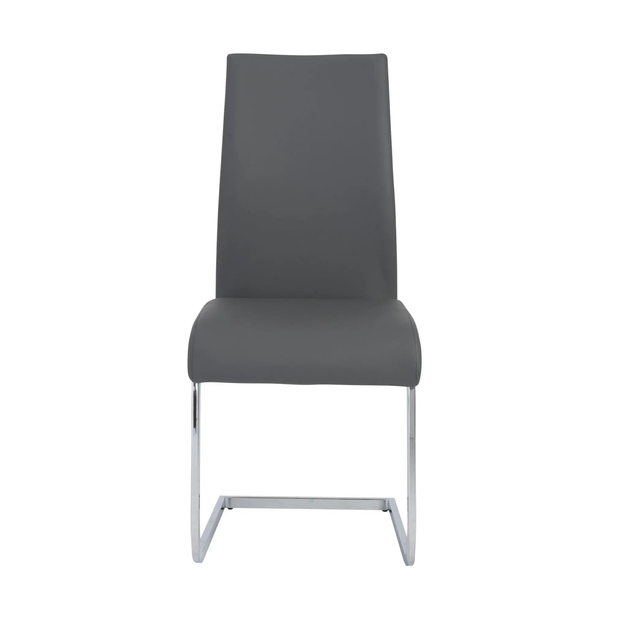 Set of Four Gray and Silver Upholstered Leather Dining Side Chairs Homeroots Kitchen & Dining