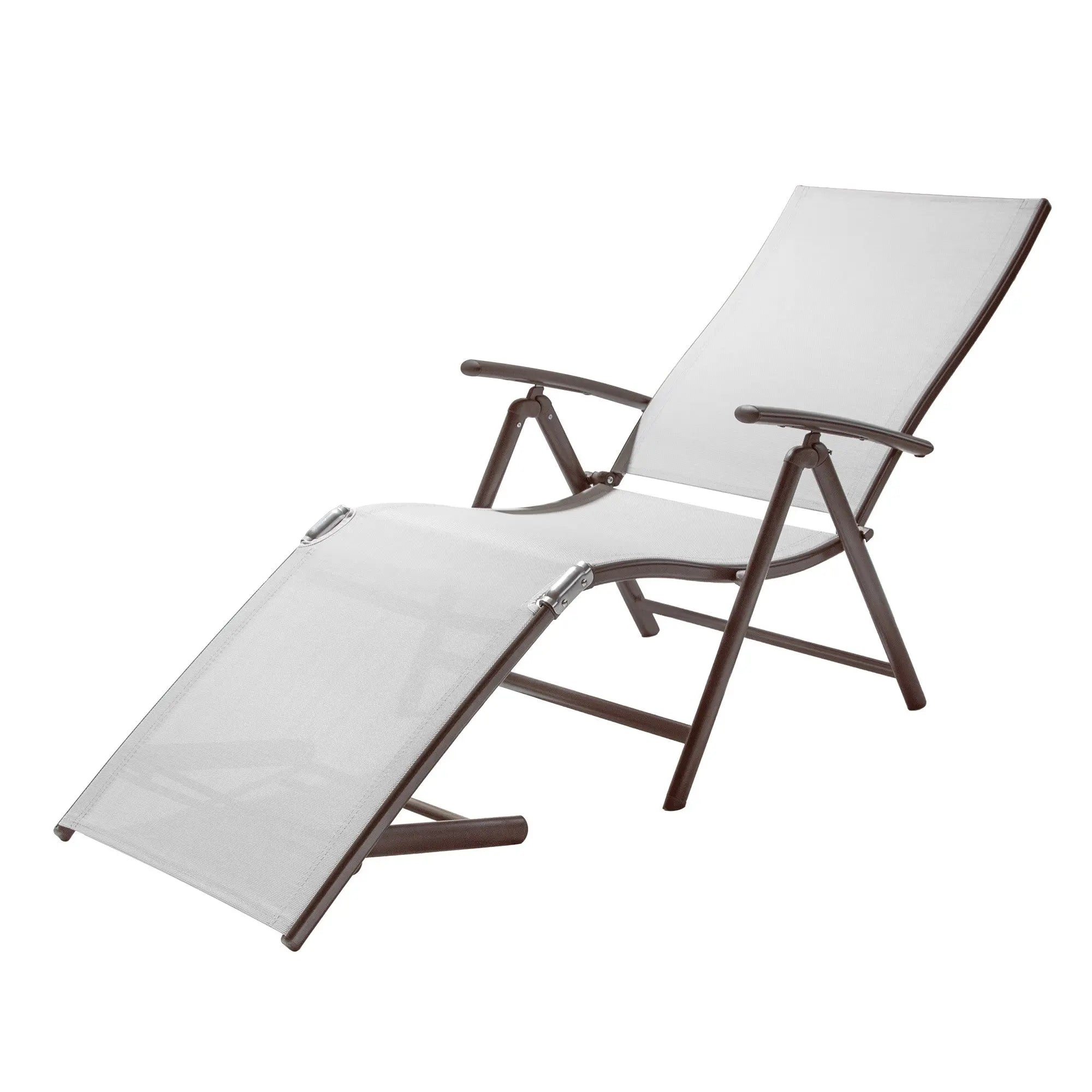 Set of Four Light Gray Steel Outdoor Folding Chaise Lounges Homeroots Outdoor