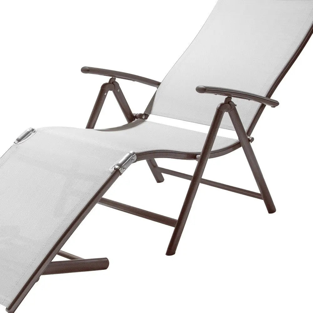 Set of Four Light Gray Steel Outdoor Folding Chaise Lounges Homeroots Outdoor